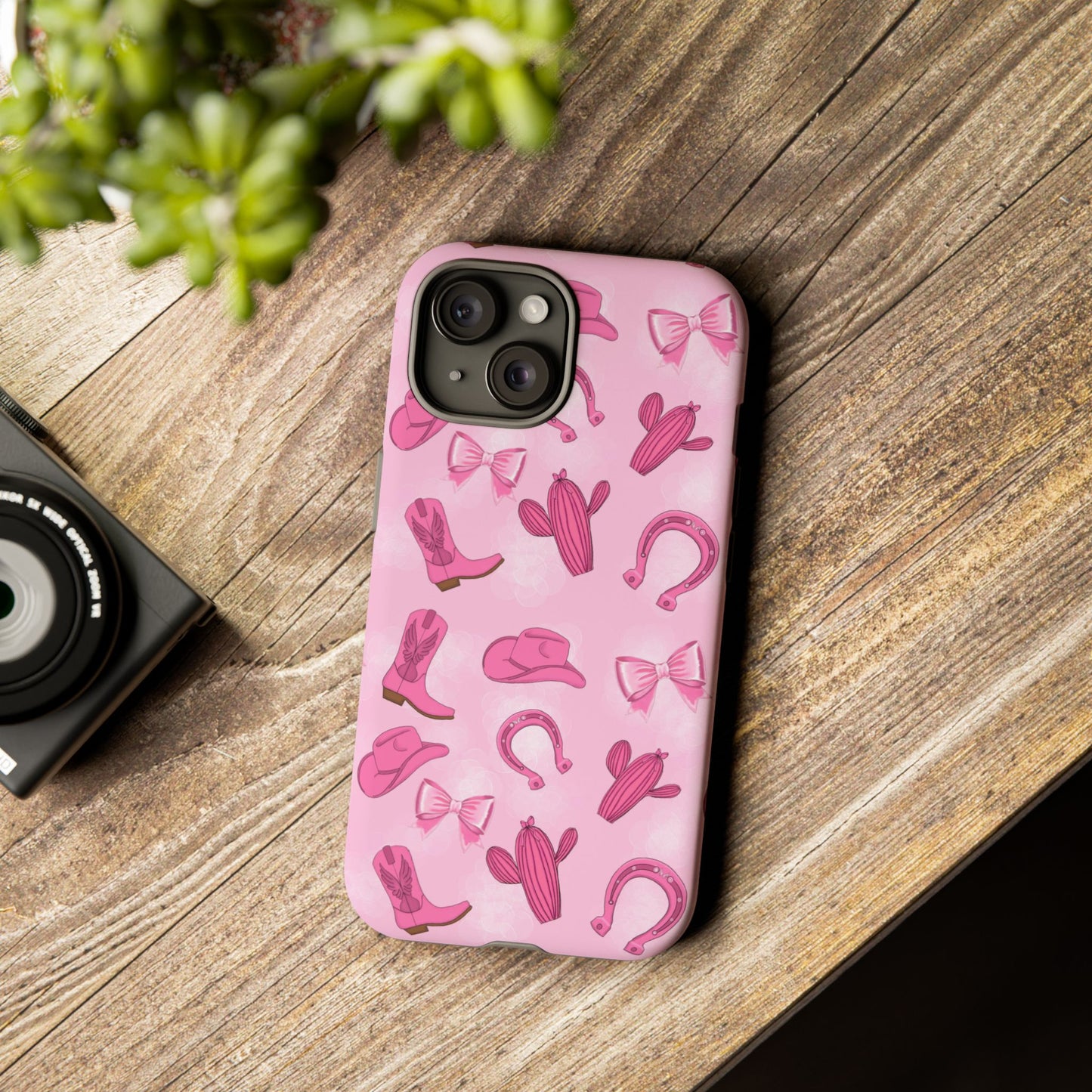 Cowgirl Chic Phone Case, Western Style Tough Case, Cute Pink Cowboy Theme, Gift for Rodeo Lovers, Country Western Decor