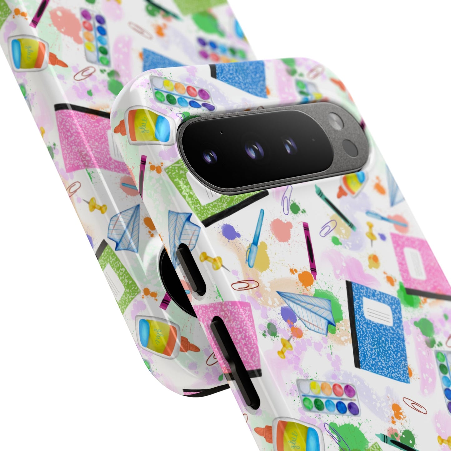 Colorful Art-Themed Phone Case, Cute Creative Gift for Artists, Unique Mobile Cover, Fun School Supplies Case, Bright Art Supplies Design