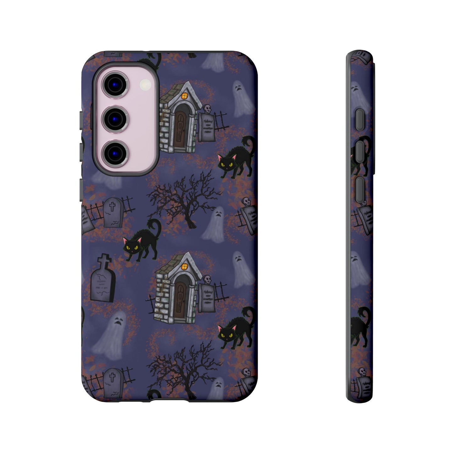 Halloween Phone Case, Spooky Cat Design, Tough Phone Cover, Gift for Cat Lovers, Fall Decor, Halloween Accessories