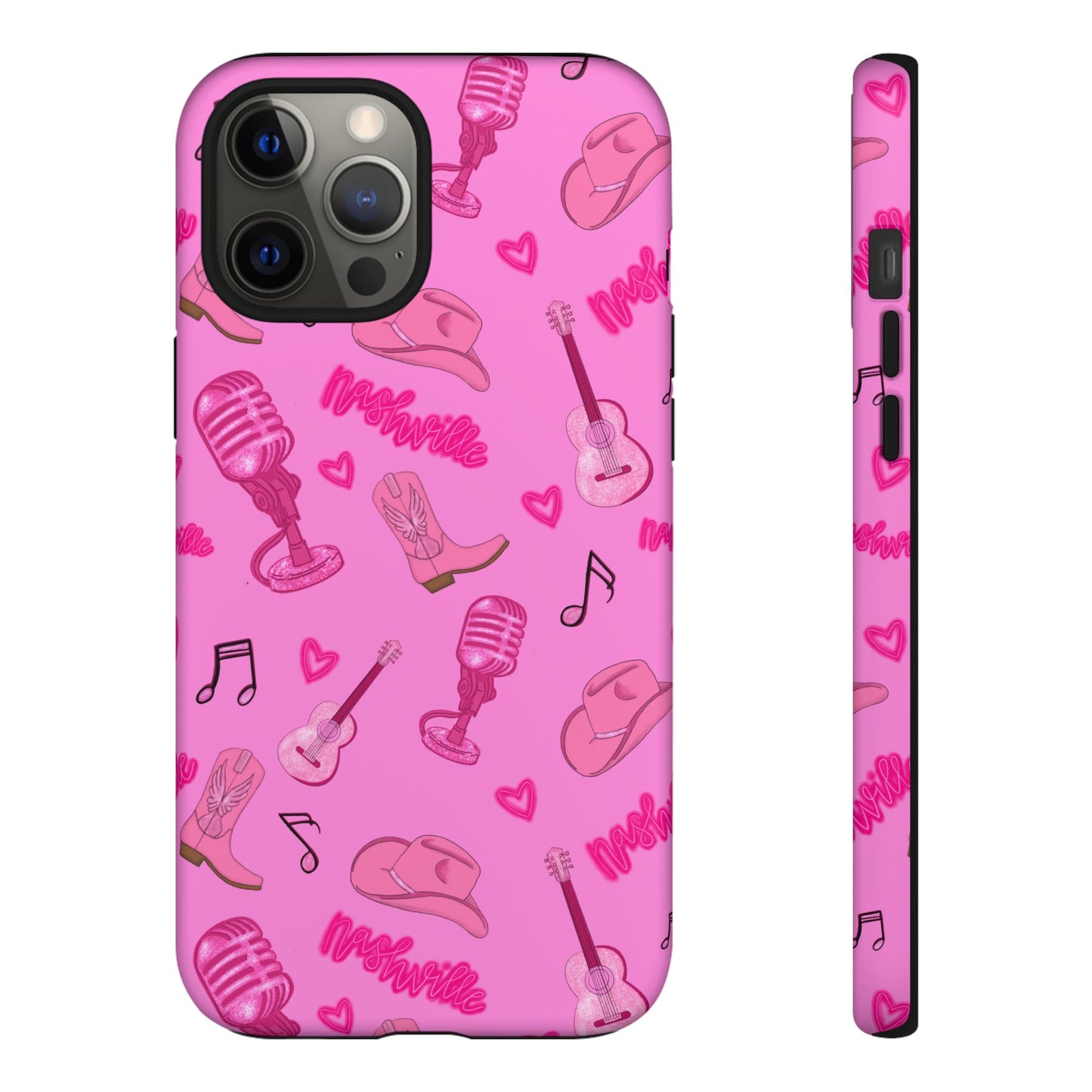 Pink Music Cases for Tough Love, Music Lover Gift, Phone Accessories, Cute Phone Covers, Stylish Cases for Women