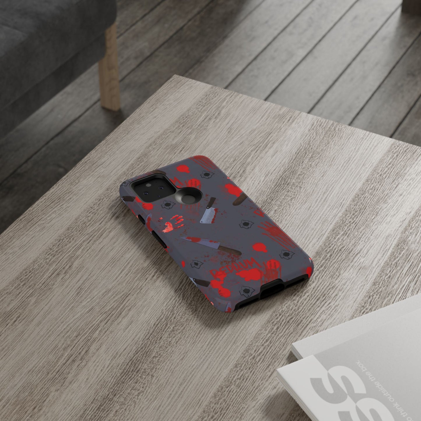 Blood Splatter Phone Case, Tough Case for Horror Fans, Halloween Accessory, Unique Gift for Gamers, Spooky Phone Cover