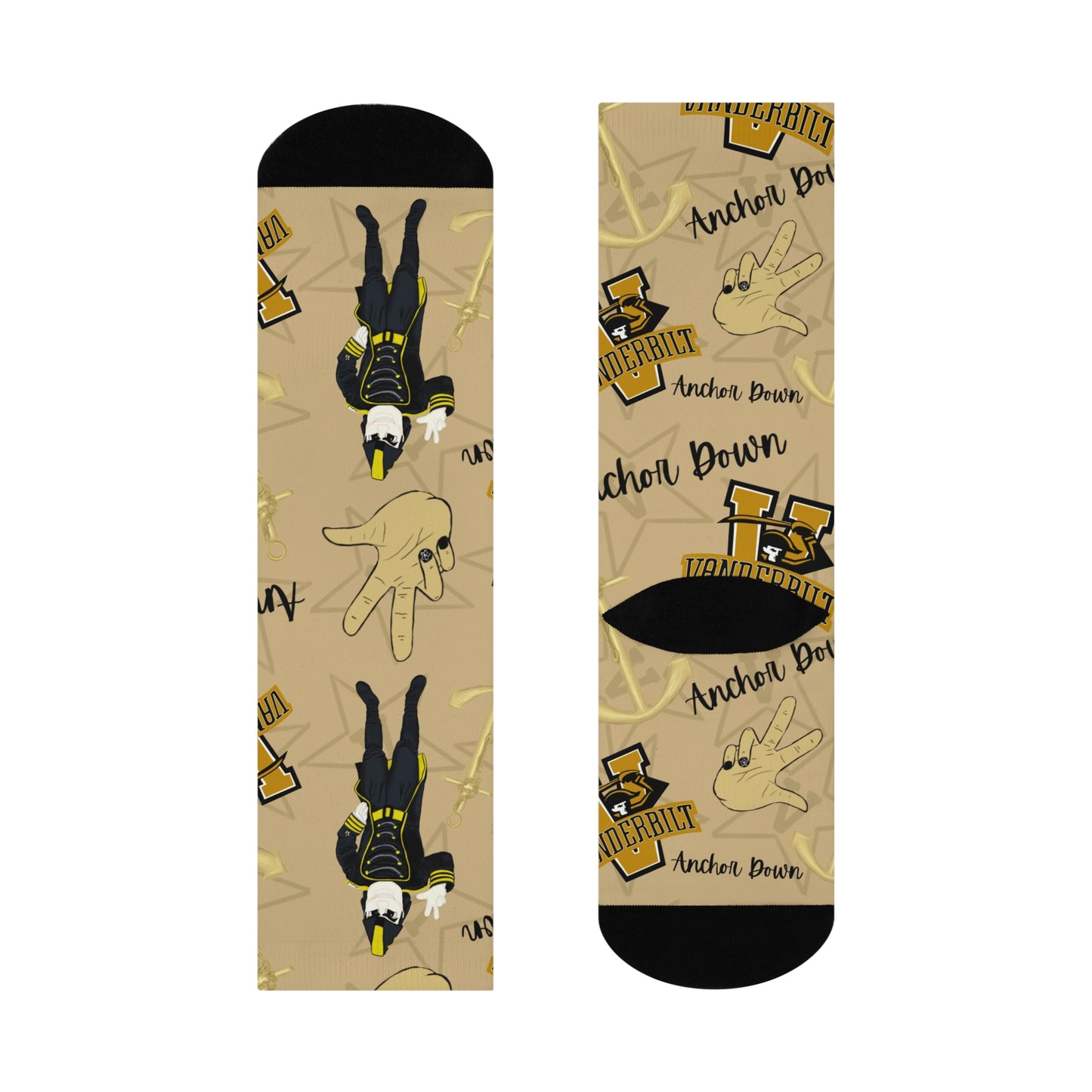 Vanderbilt University Cushioned Crew Socks, Cozy Fun Socks, College Spirit Gear, Casual Footwear, Unique Gift for Students