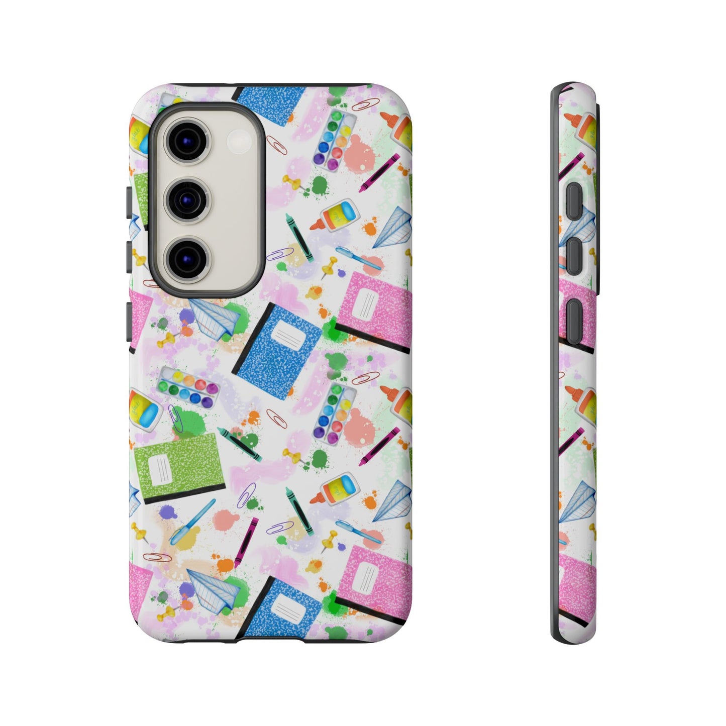 Colorful Art-Themed Phone Case, Cute Creative Gift for Artists, Unique Mobile Cover, Fun School Supplies Case, Bright Art Supplies Design