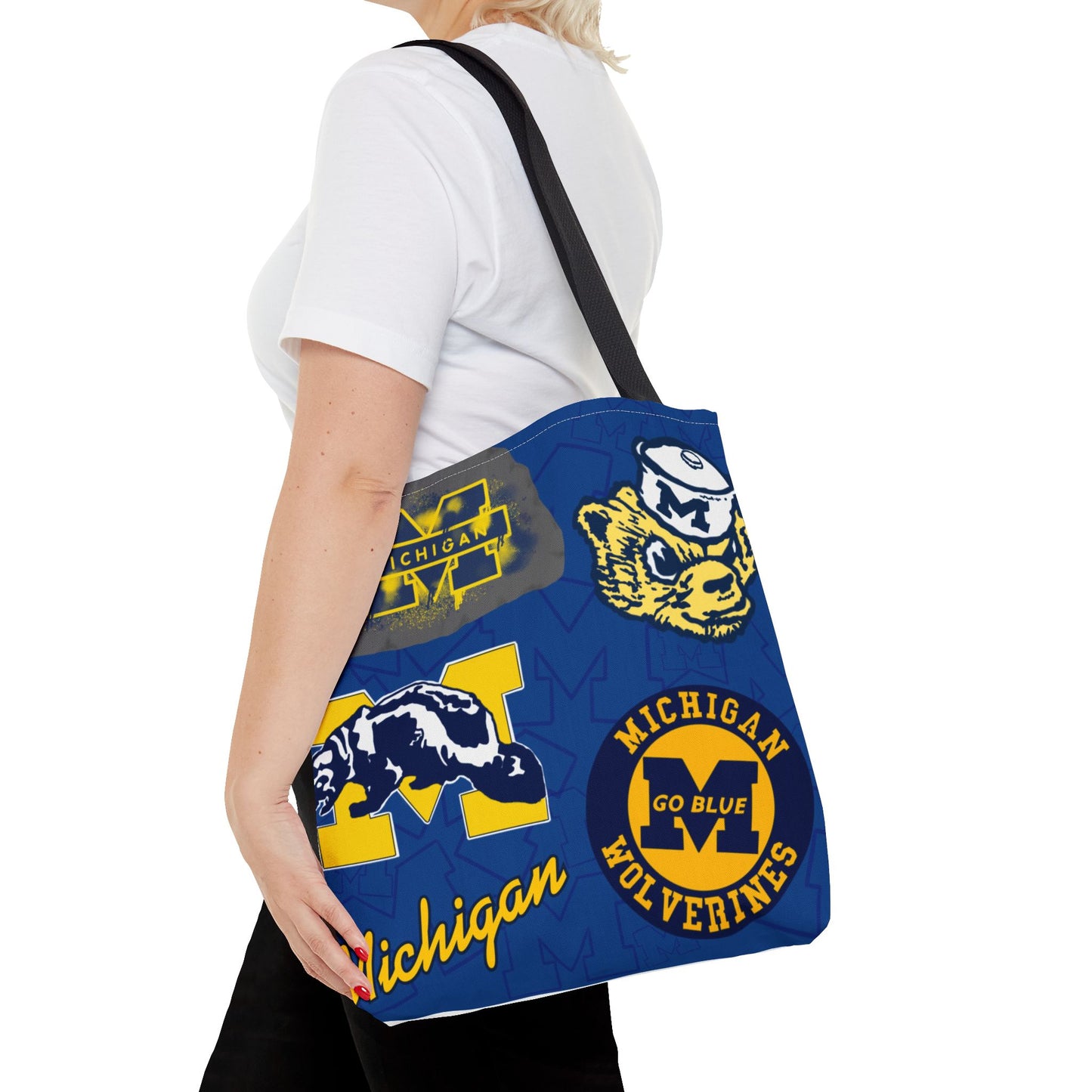 Michigan Spirit Tote Bag, College Student Gift, Game Day Accessory, Team Pride, Sports Tote, University of Michigan