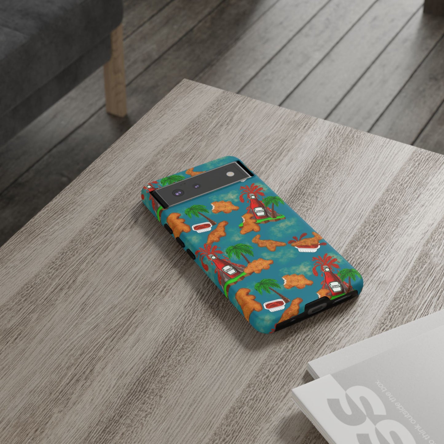Dino Nuggets Phone Case - Tropical Vibes & Humor, Perfect Gift for Friends, Summer BBQ, Beach Lovers, Unique Accessory, Tough Cases