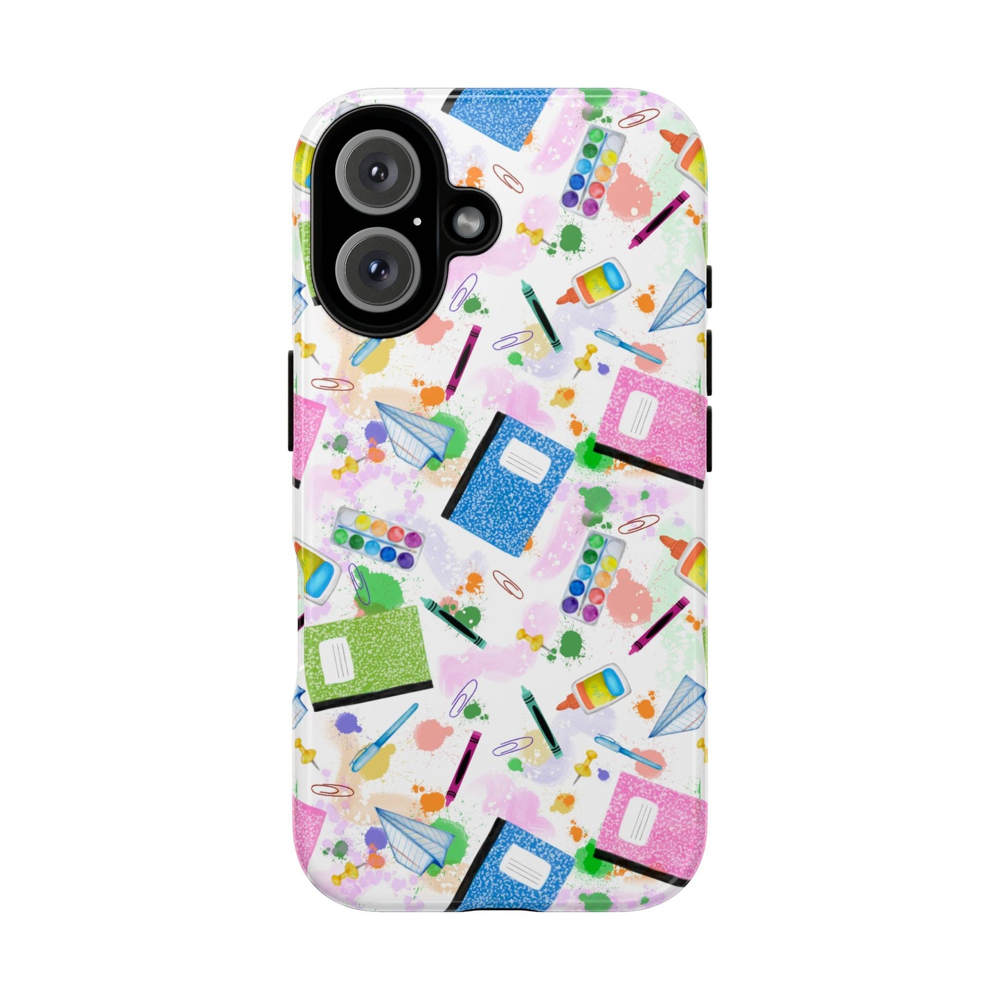 Colorful Art-Themed Phone Case, Cute Creative Gift for Artists, Unique Mobile Cover, Fun School Supplies Case, Bright Art Supplies Design