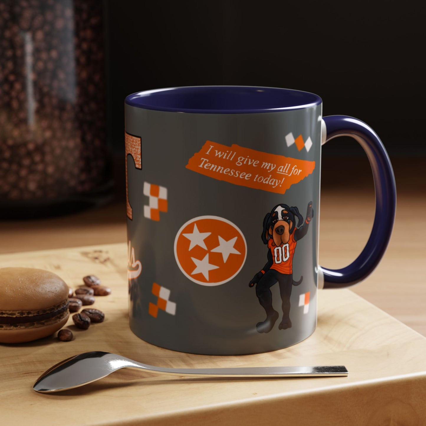 Tennessee Spirit Coffee Mug, Perfect for Gameday, College Student Gift, Unique Drinkware, Sports Fan Mug, Show Your Team Pride