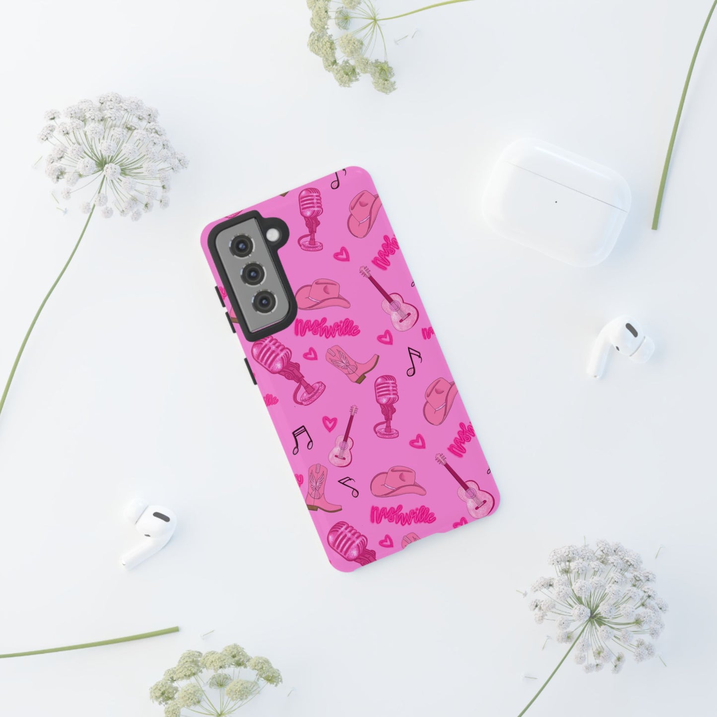 Pink Music Cases for Tough Love, Music Lover Gift, Phone Accessories, Cute Phone Covers, Stylish Cases for Women