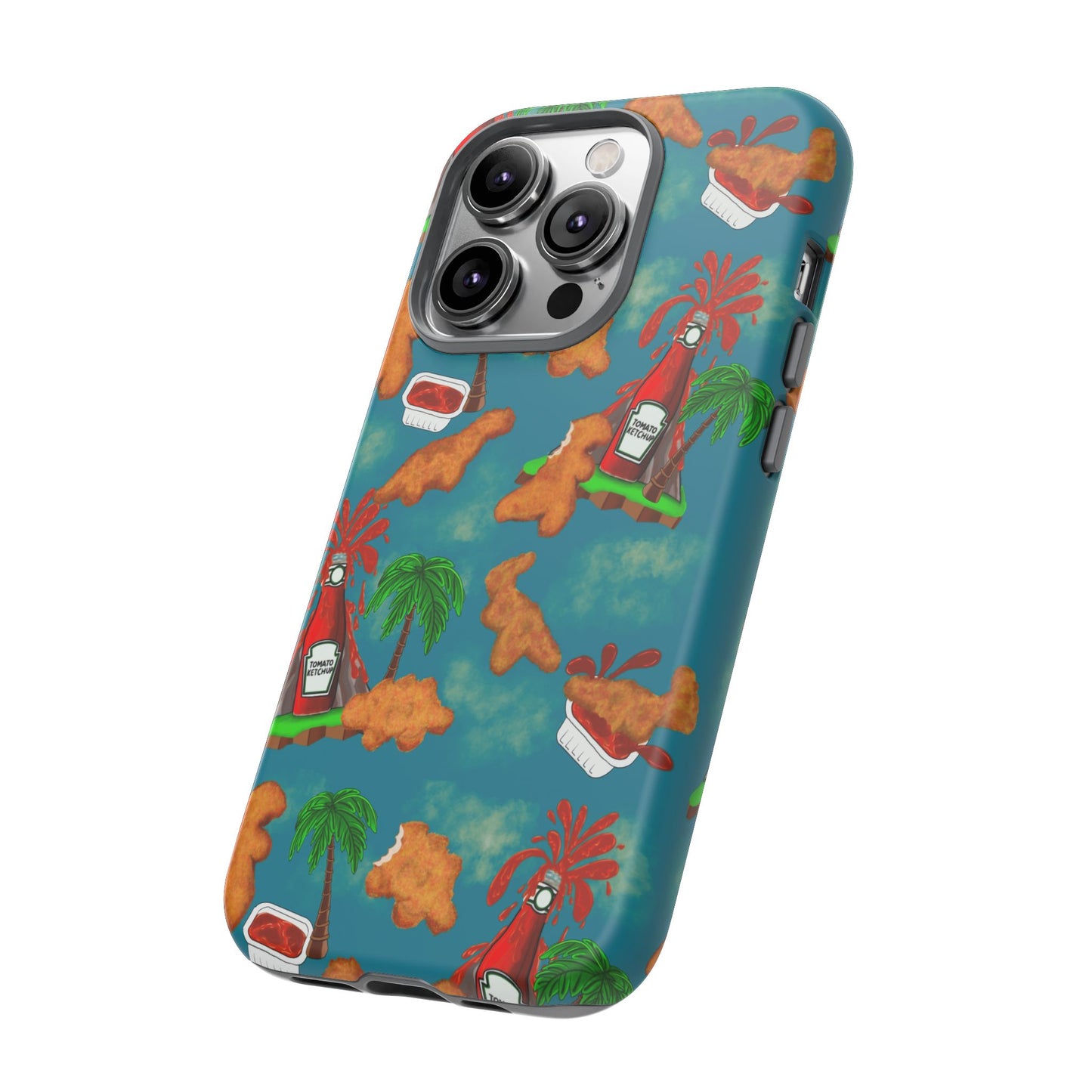 Dino Nuggets Phone Case - Tropical Vibes & Humor, Perfect Gift for Friends, Summer BBQ, Beach Lovers, Unique Accessory, Tough Cases