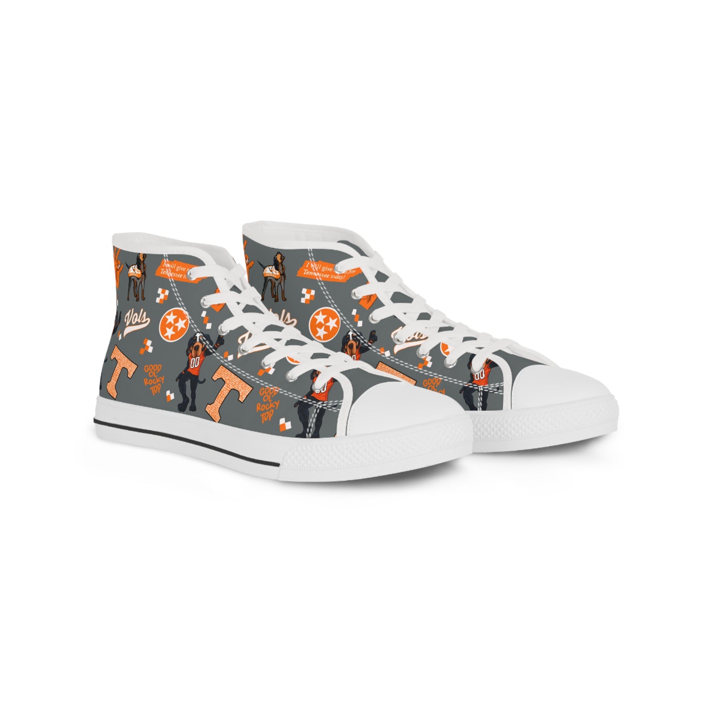 Tennessee Vols High Top Sneakers - Trendy Athletic Shoes for Casual Wear, Gift for Him, Sneakers for Game Day, Fashionable Footwear