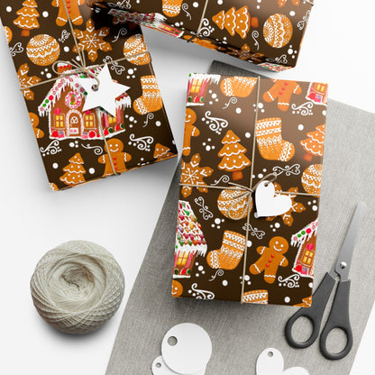 Gingerbread House Holiday Gift Wrap Paper