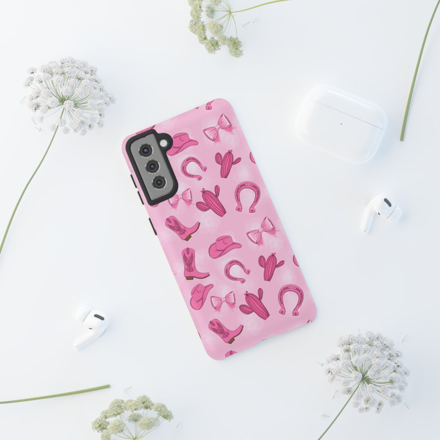 Cowgirl Chic Phone Case, Western Style Tough Case, Cute Pink Cowboy Theme, Gift for Rodeo Lovers, Country Western Decor