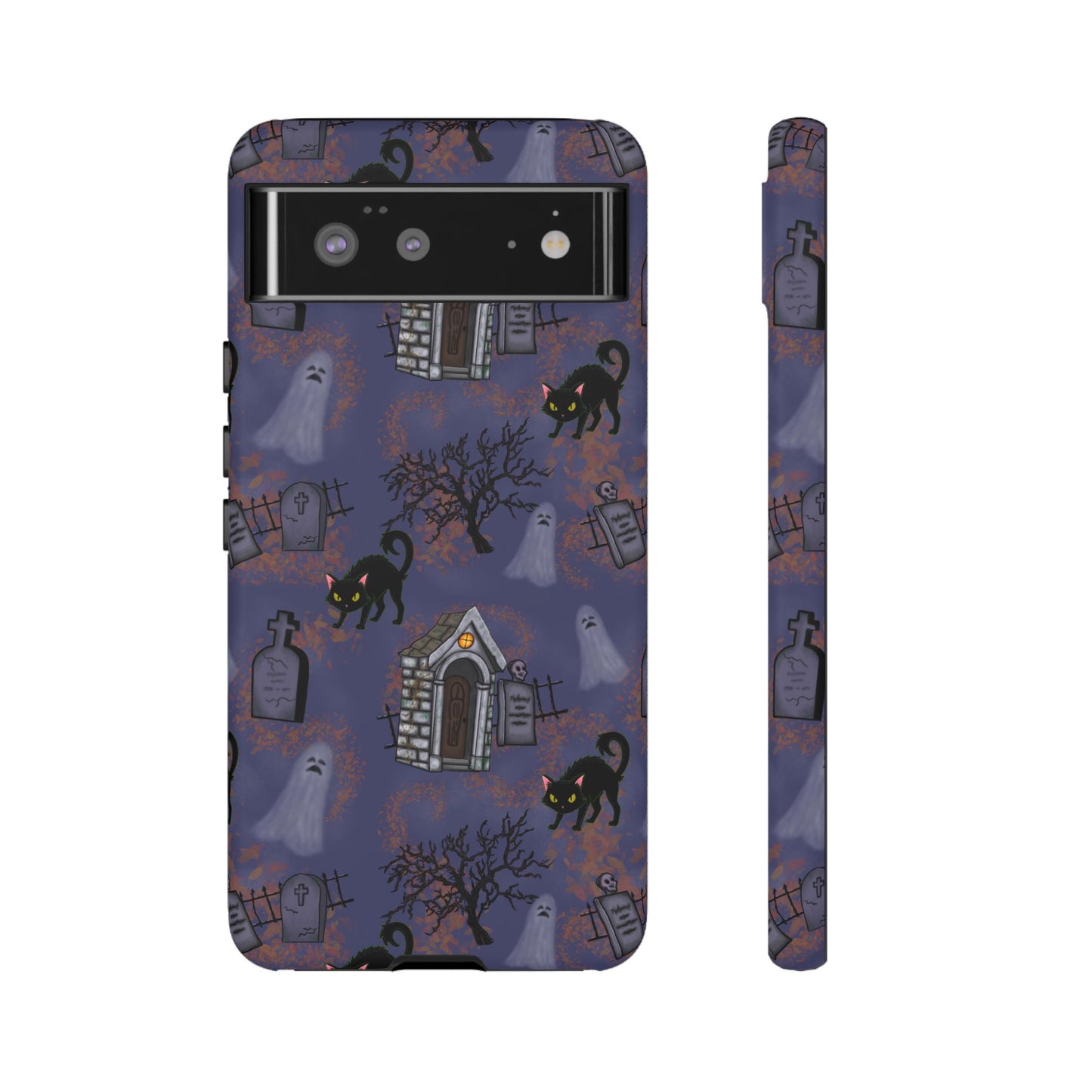 Halloween Phone Case, Spooky Cat Design, Tough Phone Cover, Gift for Cat Lovers, Fall Decor, Halloween Accessories