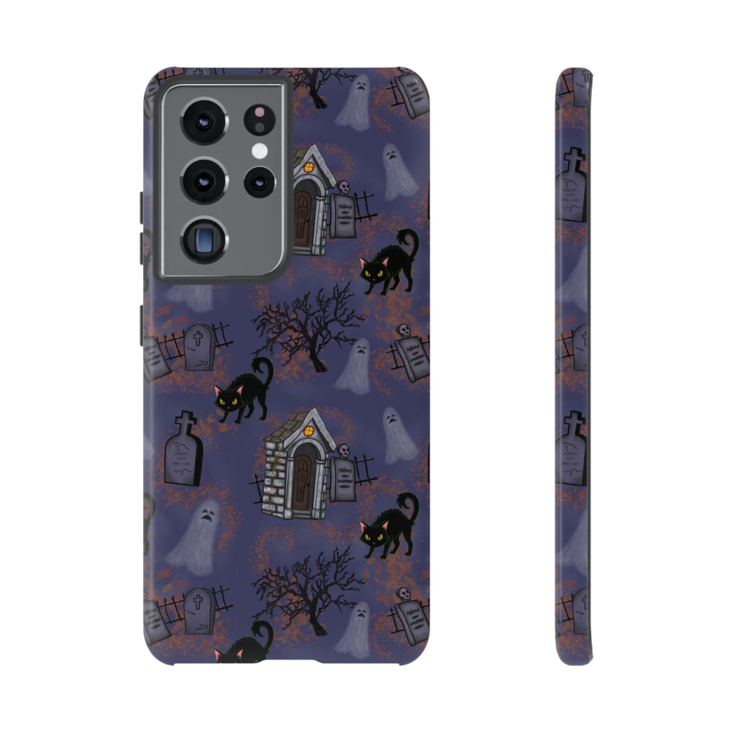 Halloween Phone Case, Spooky Cat Design, Tough Phone Cover, Gift for Cat Lovers, Fall Decor, Halloween Accessories