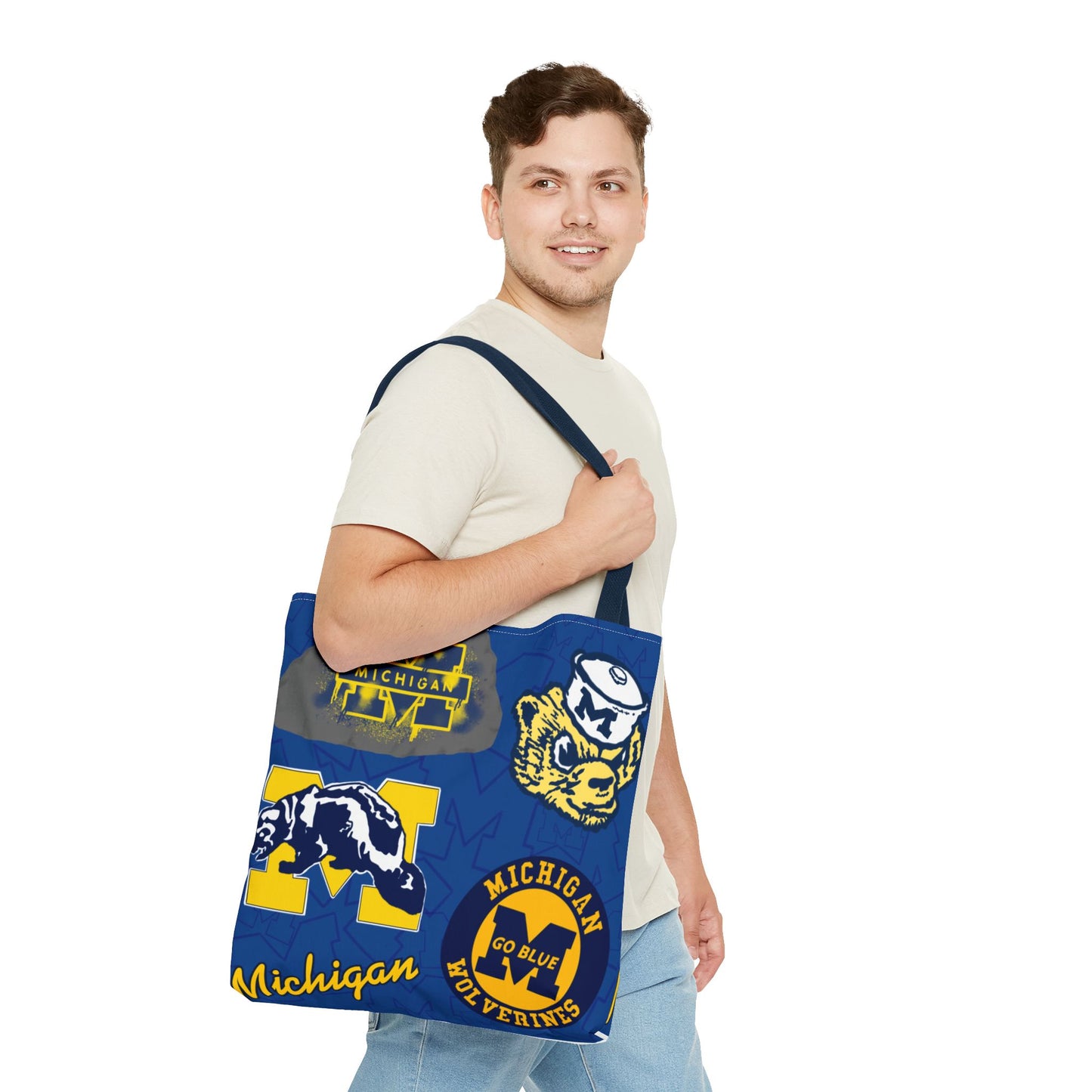 Michigan Spirit Tote Bag, College Student Gift, Game Day Accessory, Team Pride, Sports Tote, University of Michigan