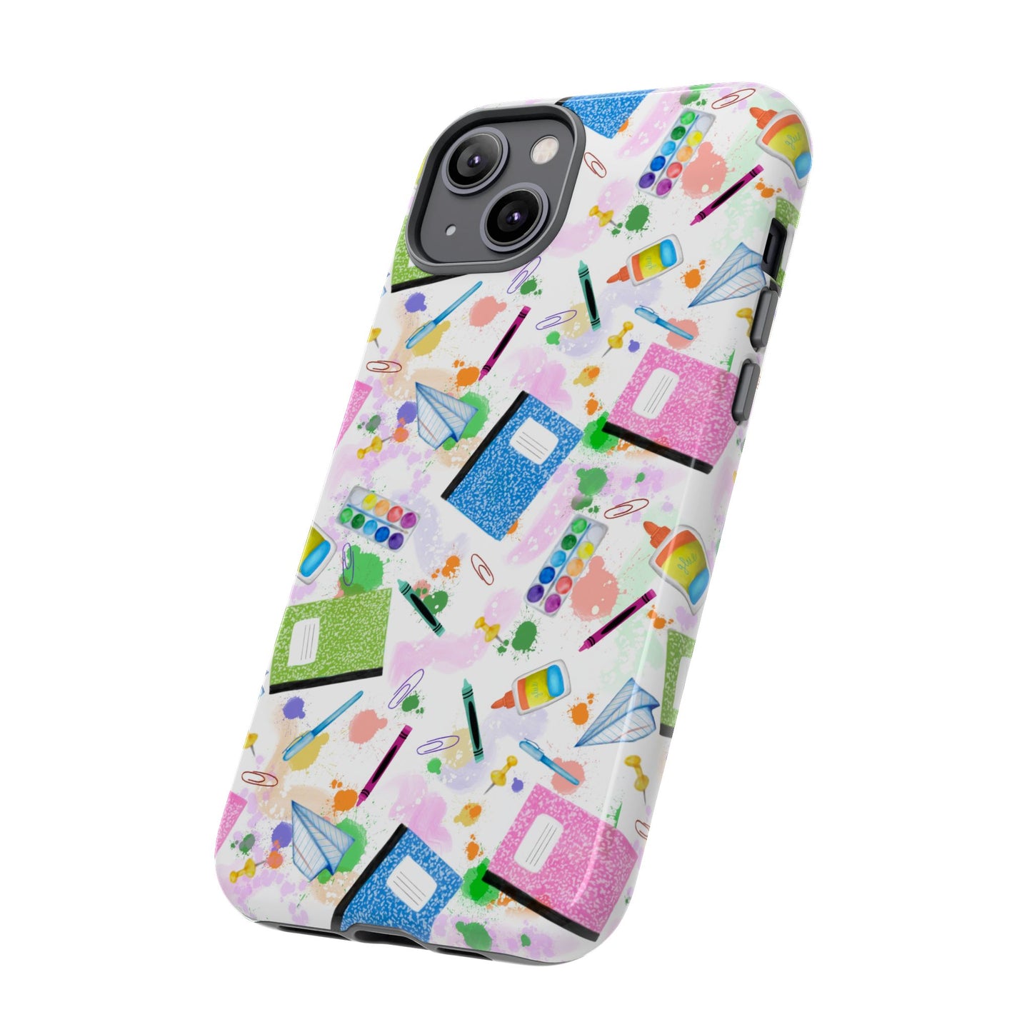Colorful Art-Themed Phone Case, Cute Creative Gift for Artists, Unique Mobile Cover, Fun School Supplies Case, Bright Art Supplies Design
