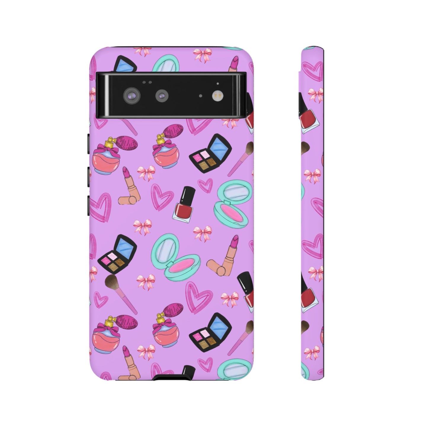 Cute Makeup Phone Case, Tough Cases, Cosmetic Lover Gift, Makeup Junkie Accessory, Beauty Phone Cover, Fun Design for Her