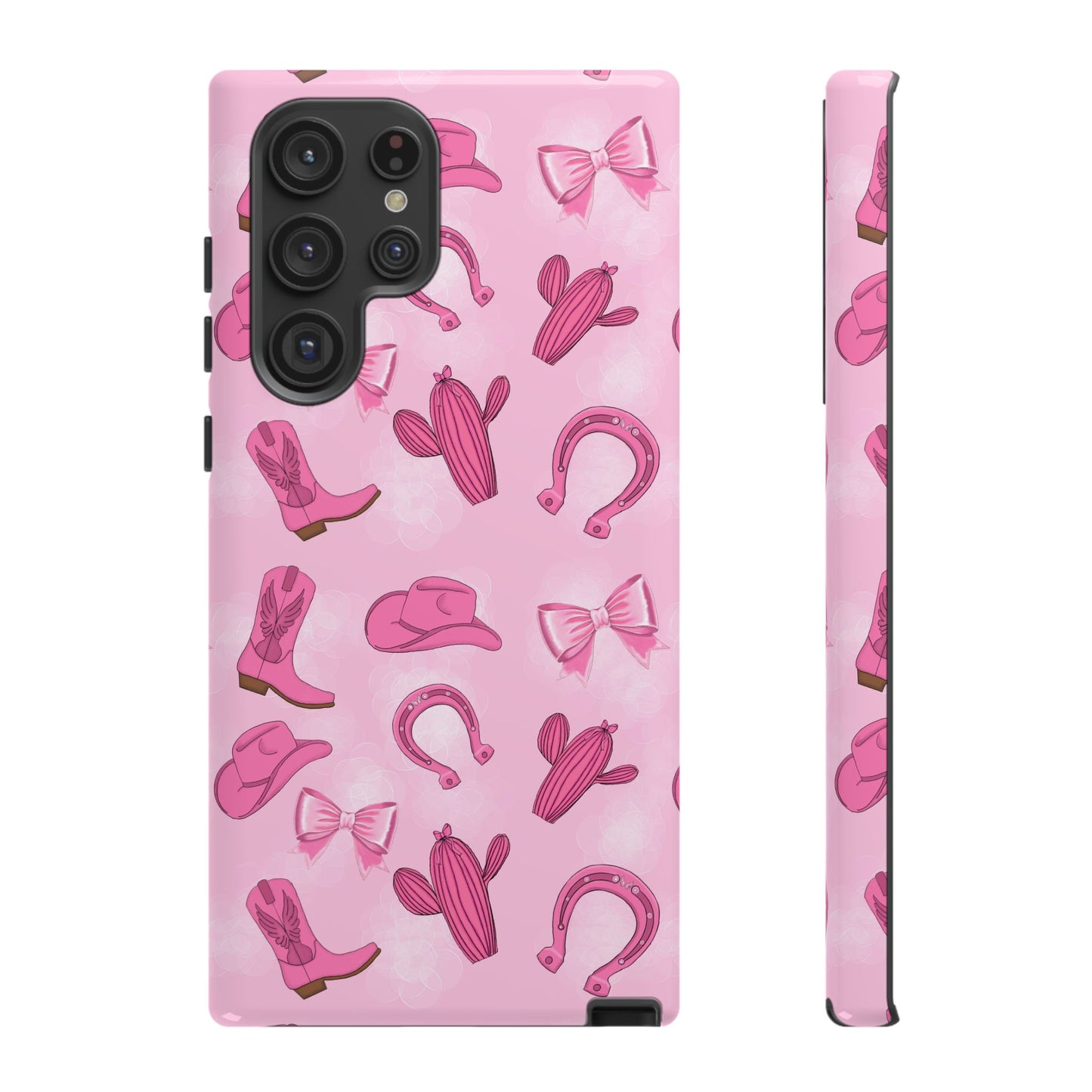 Cowgirl Chic Phone Case, Western Style Tough Case, Cute Pink Cowboy Theme, Gift for Rodeo Lovers, Country Western Decor