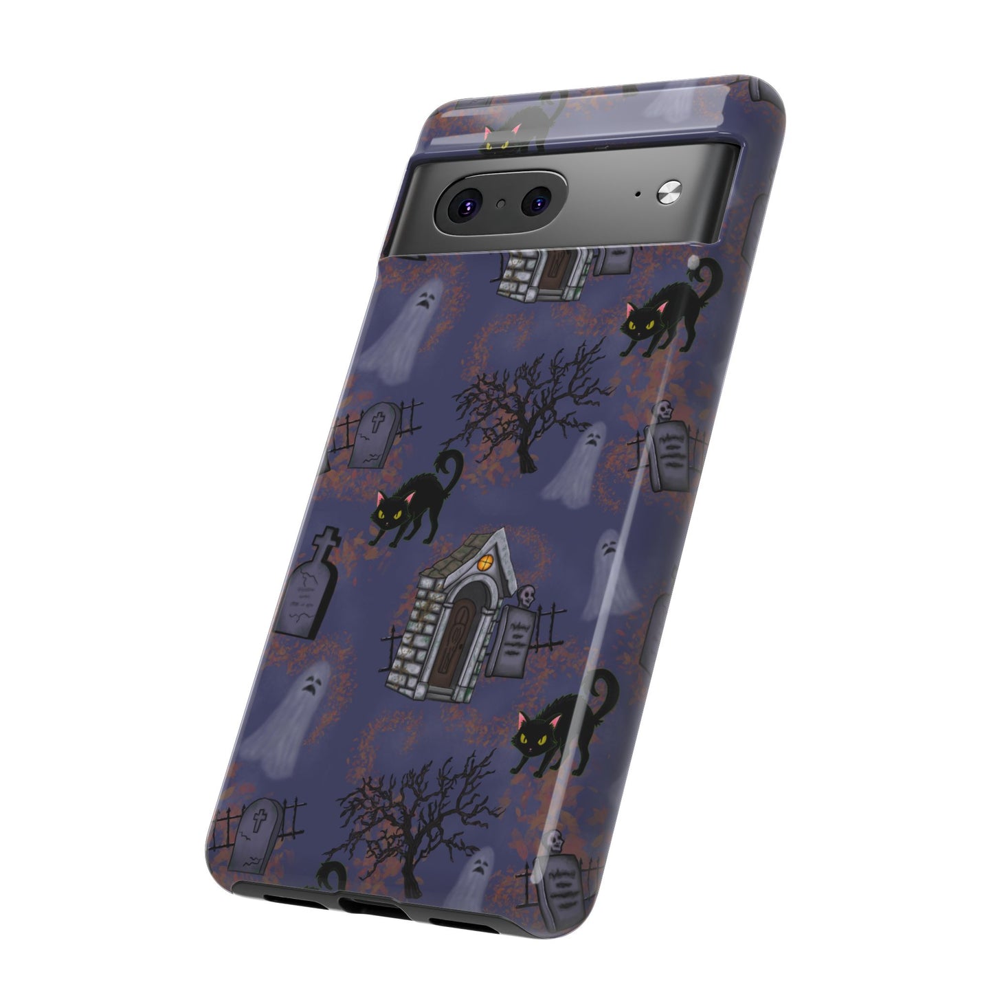 Halloween Phone Case, Spooky Cat Design, Tough Phone Cover, Gift for Cat Lovers, Fall Decor, Halloween Accessories