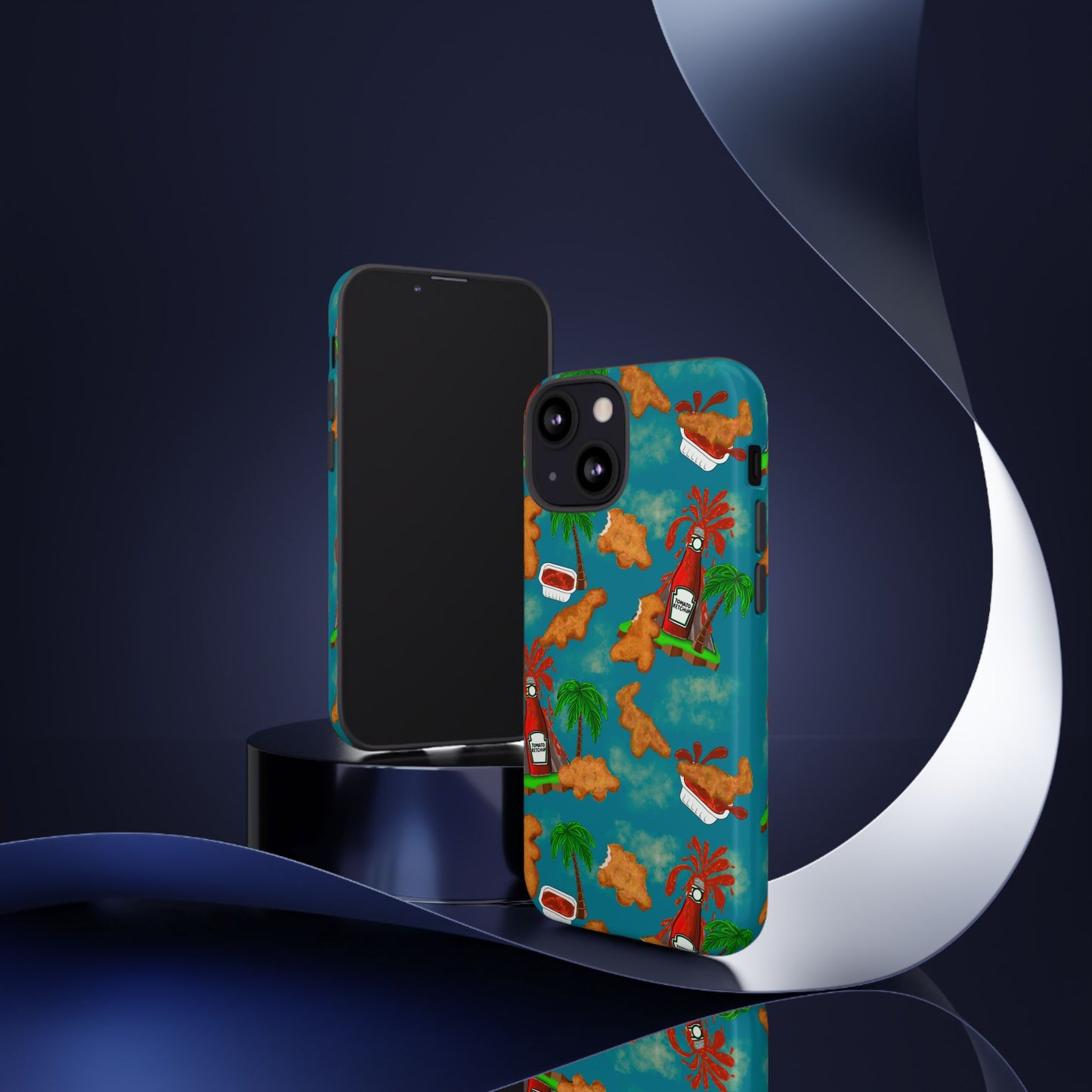Dino Nuggets Phone Case - Tropical Vibes & Humor, Perfect Gift for Friends, Summer BBQ, Beach Lovers, Unique Accessory, Tough Cases