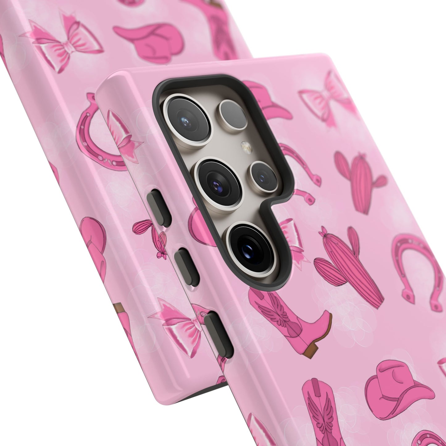 Cowgirl Chic Phone Case, Western Style Tough Case, Cute Pink Cowboy Theme, Gift for Rodeo Lovers, Country Western Decor