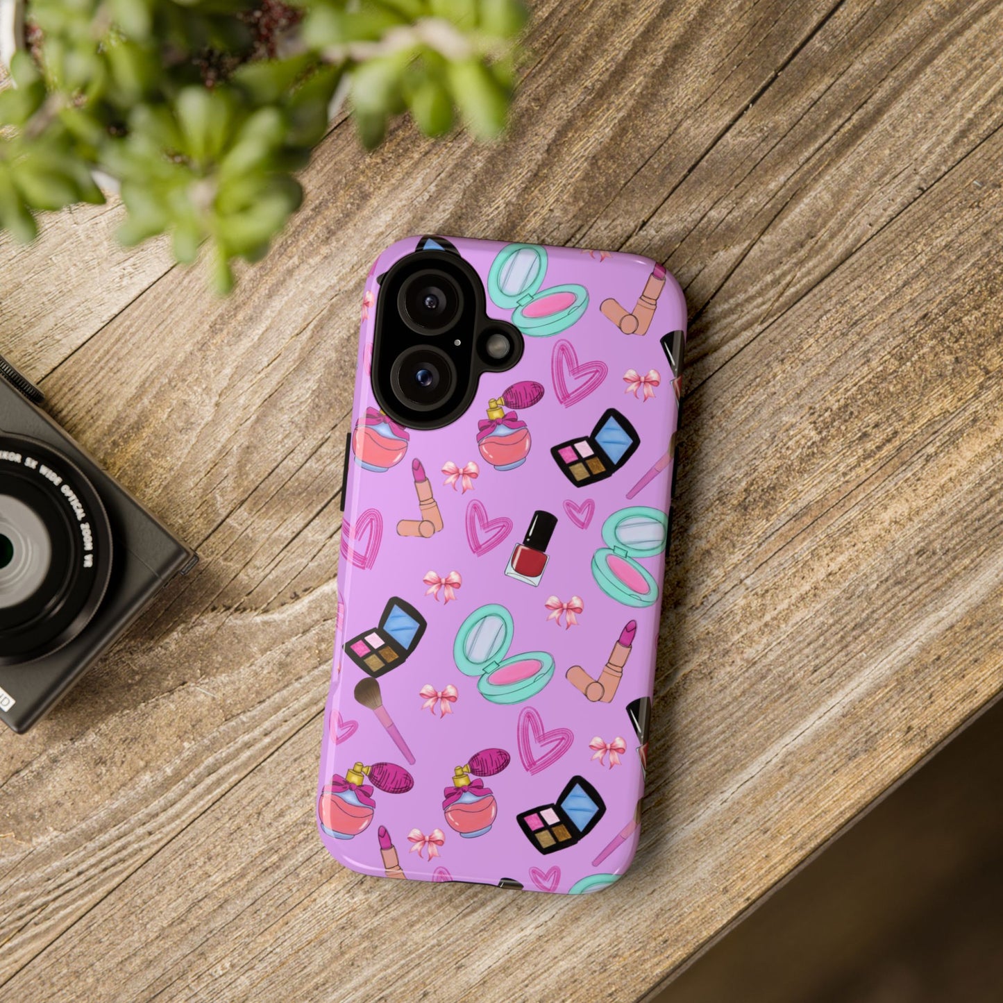 Cute Makeup Phone Case, Tough Cases, Cosmetic Lover Gift, Makeup Junkie Accessory, Beauty Phone Cover, Fun Design for Her