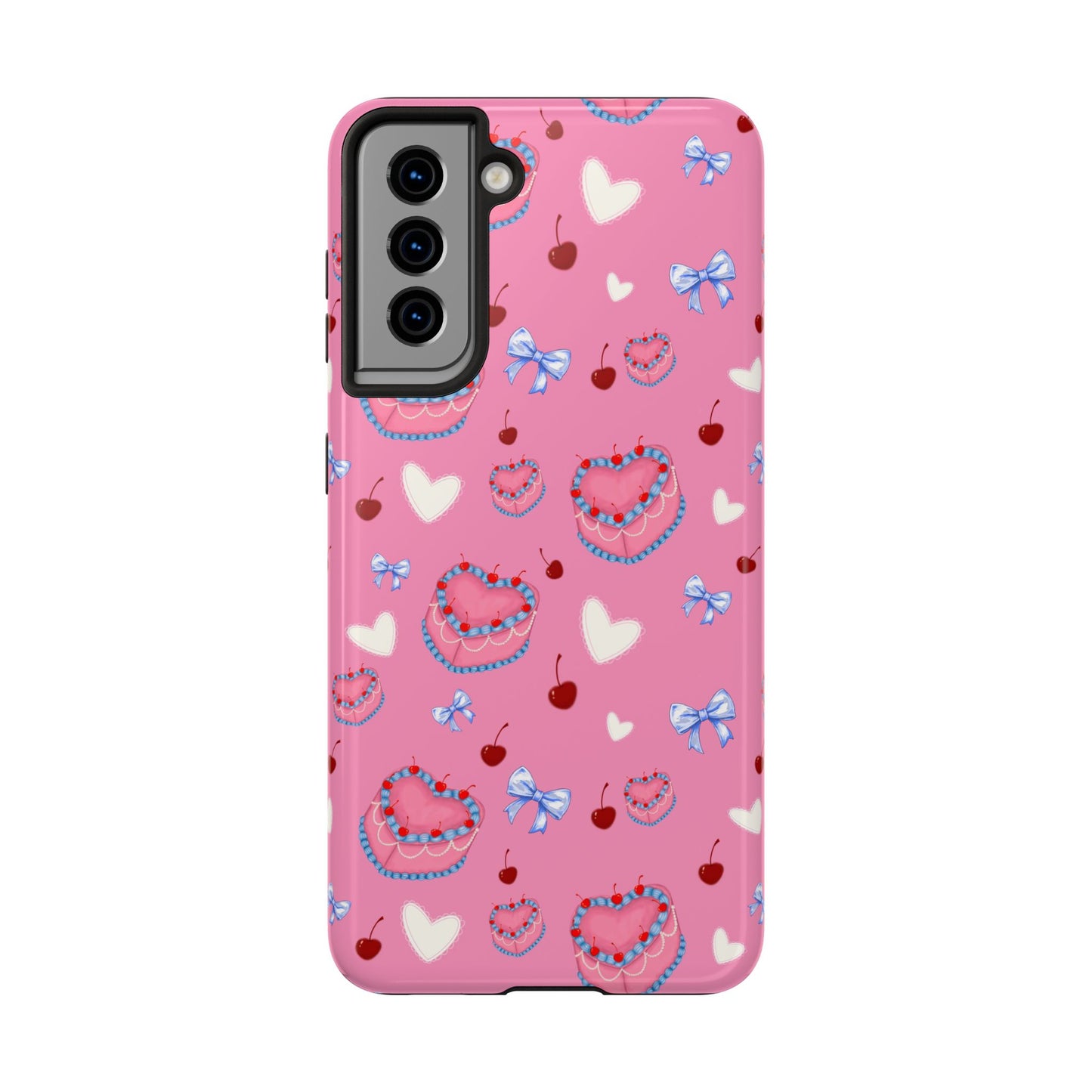 Hearts and Cake Patterned Phone Cases with Bow and Cherry Designs, Durable Phone Cover, Trendy Gift for Teens, Stylish Accessory, Perfect for [...]