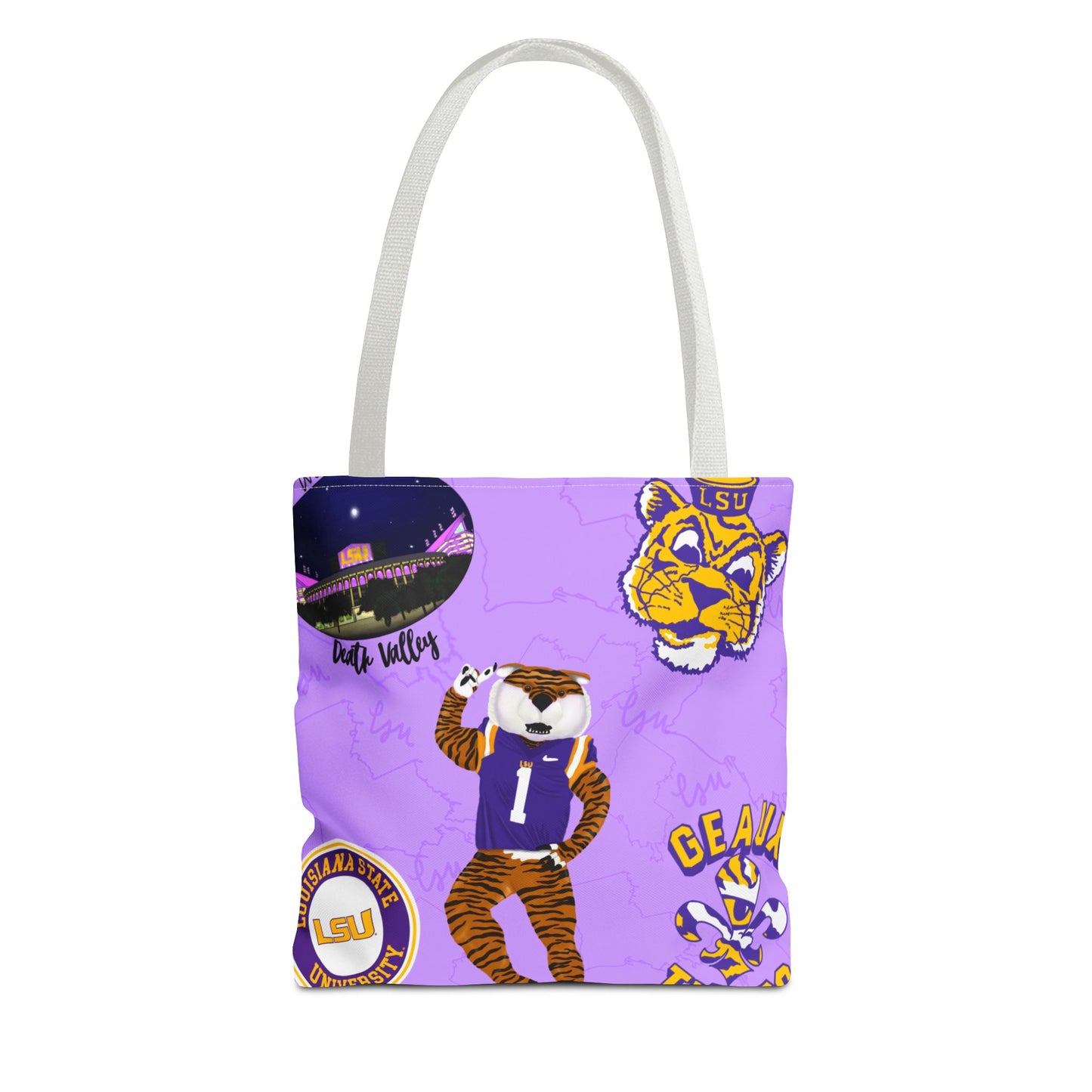 LSU Spirit Tote Bag, Purple Graphic Tote, College Pride Bag, Everyday Essentials, Game Day Tote, Unique Gifts for Students