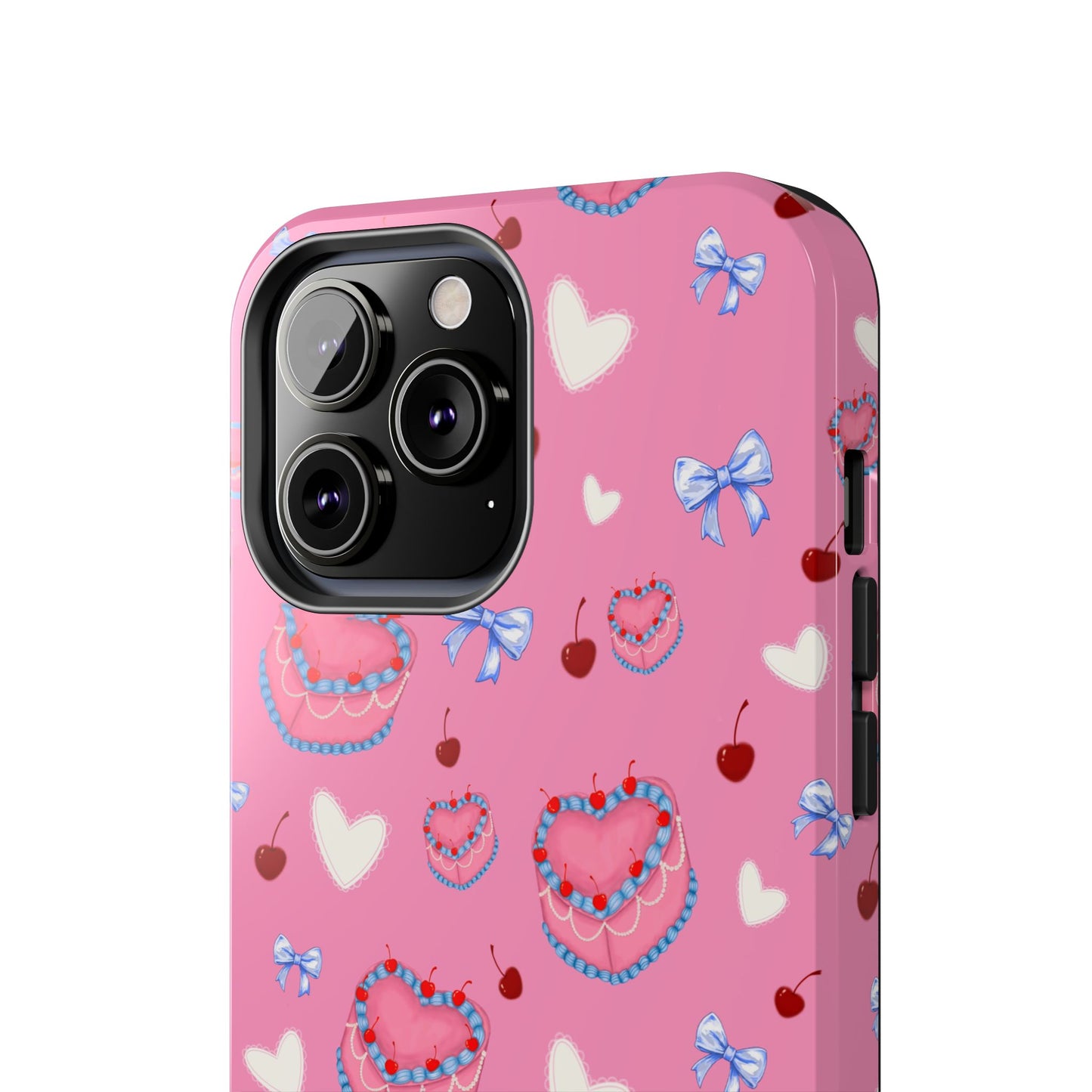 Hearts and Cake Patterned Phone Cases with Bow and Cherry Designs, Durable Phone Cover, Trendy Gift for Teens, Stylish Accessory, Perfect for [...]