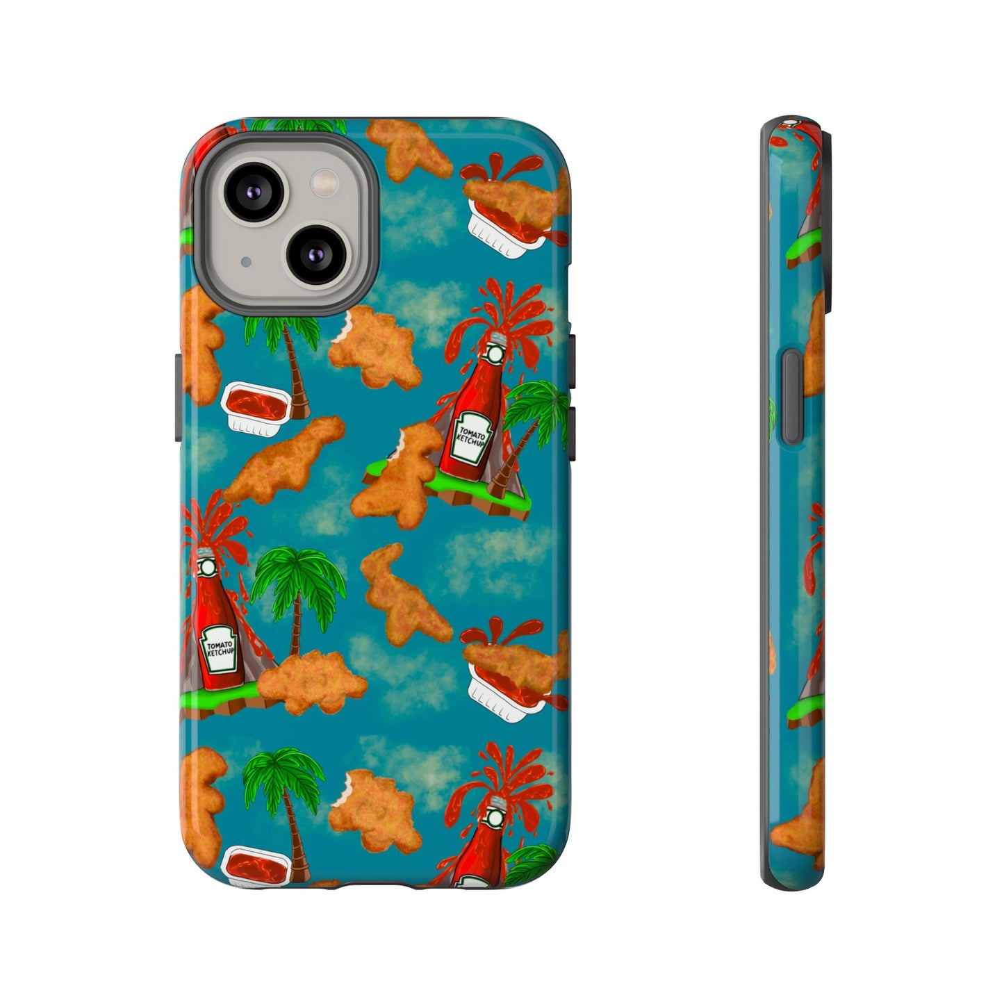 Dino Nuggets Phone Case - Tropical Vibes & Humor, Perfect Gift for Friends, Summer BBQ, Beach Lovers, Unique Accessory, Tough Cases