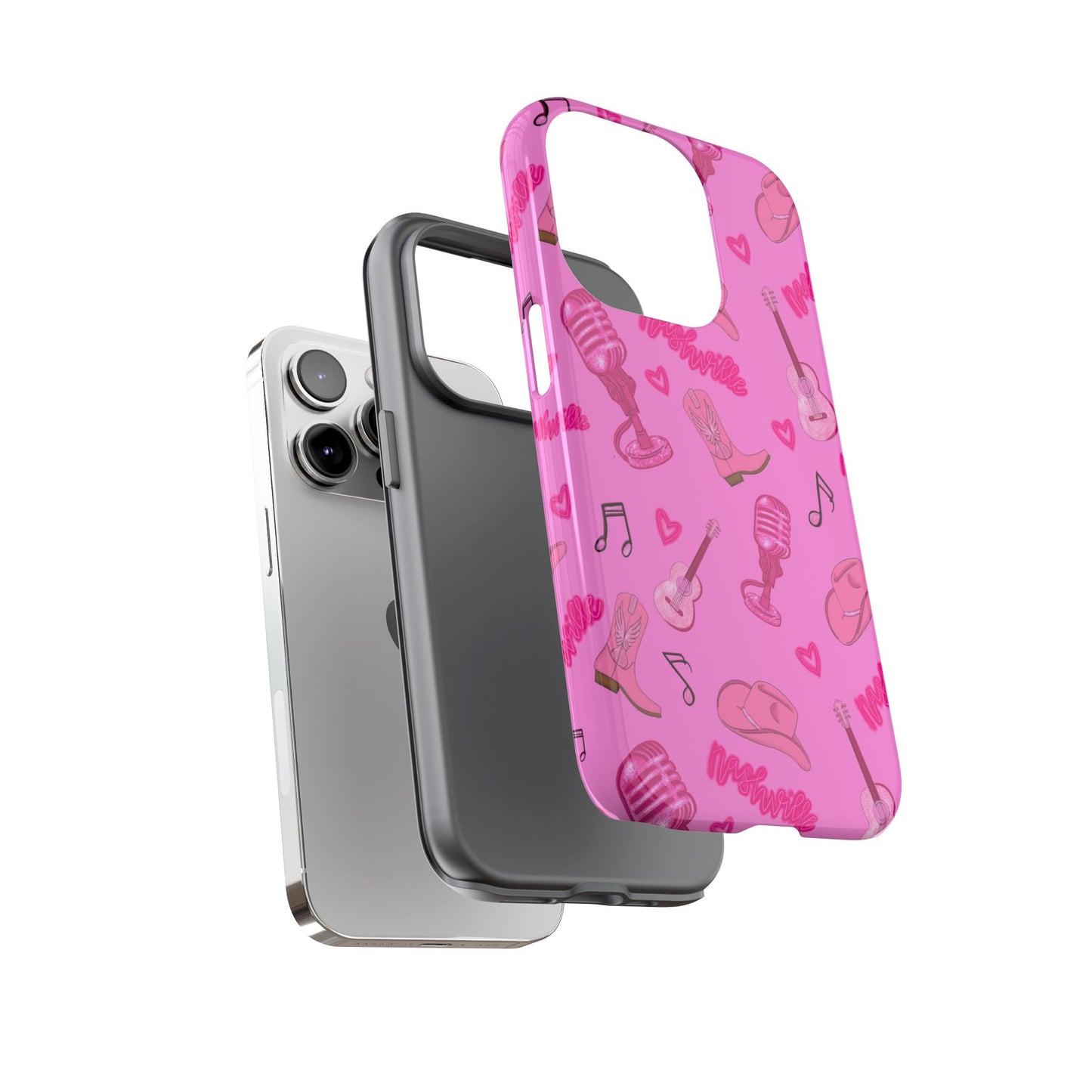 Pink Music Cases for Tough Love, Music Lover Gift, Phone Accessories, Cute Phone Covers, Stylish Cases for Women