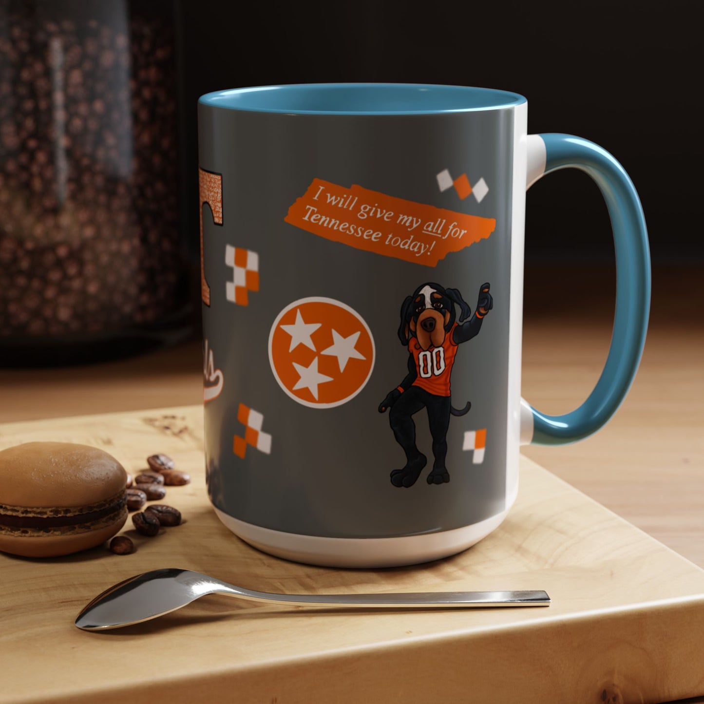 Tennessee Spirit Coffee Mug, Perfect for Gameday, College Student Gift, Unique Drinkware, Sports Fan Mug, Show Your Team Pride