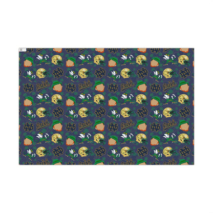Notre Dame Fighting Irish Gift Wrap Paper – College Football Themed Wrapping Sheets