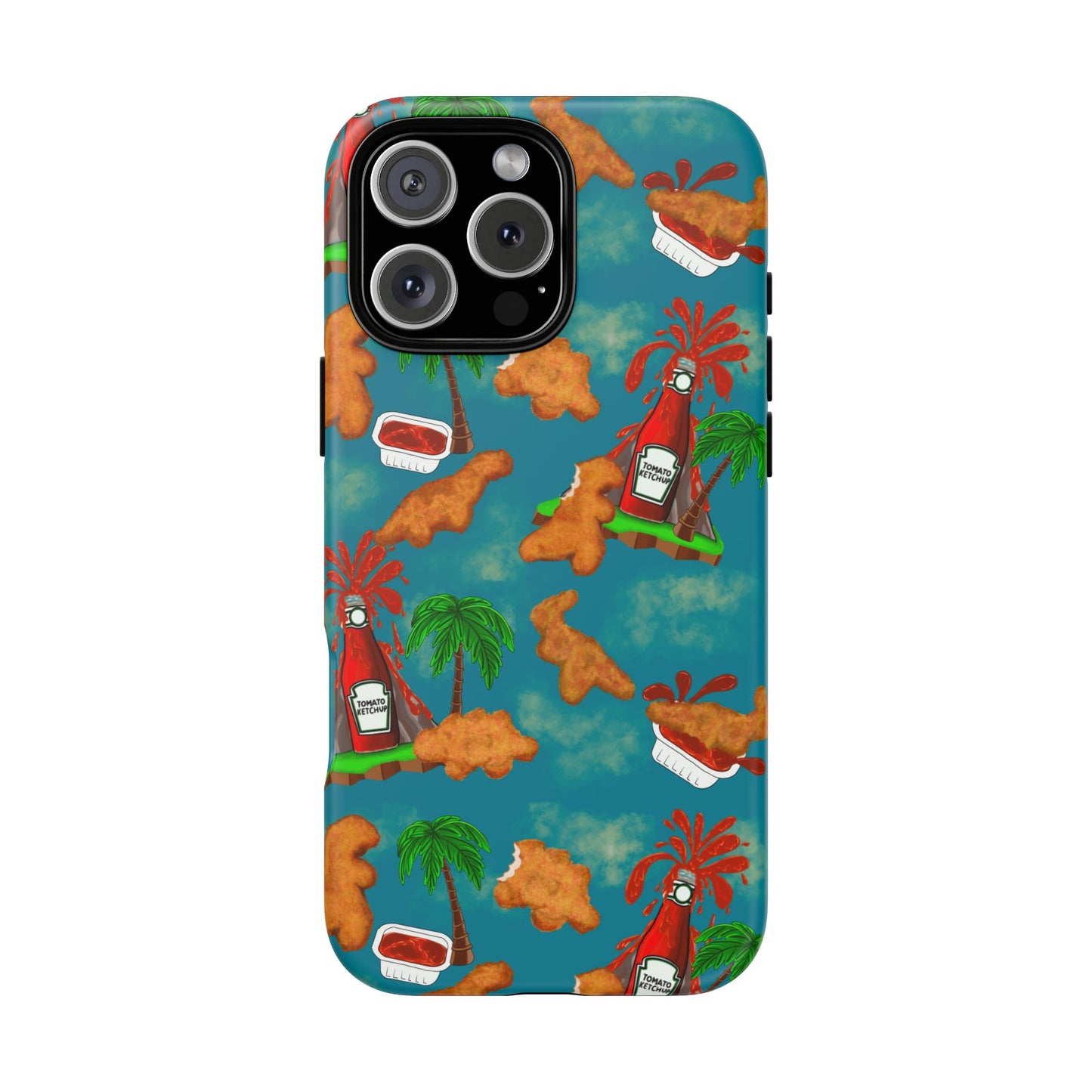 Dino Nuggets Phone Case - Tropical Vibes & Humor, Perfect Gift for Friends, Summer BBQ, Beach Lovers, Unique Accessory, Tough Cases
