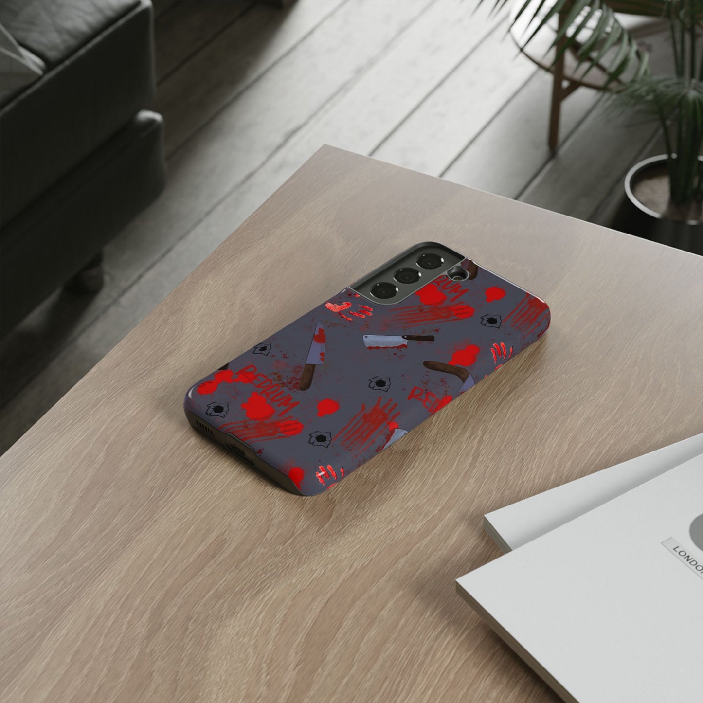 Blood Splatter Phone Case, Tough Case for Horror Fans, Halloween Accessory, Unique Gift for Gamers, Spooky Phone Cover