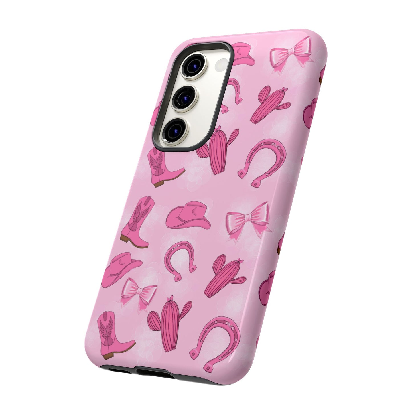 Cowgirl Chic Phone Case, Western Style Tough Case, Cute Pink Cowboy Theme, Gift for Rodeo Lovers, Country Western Decor
