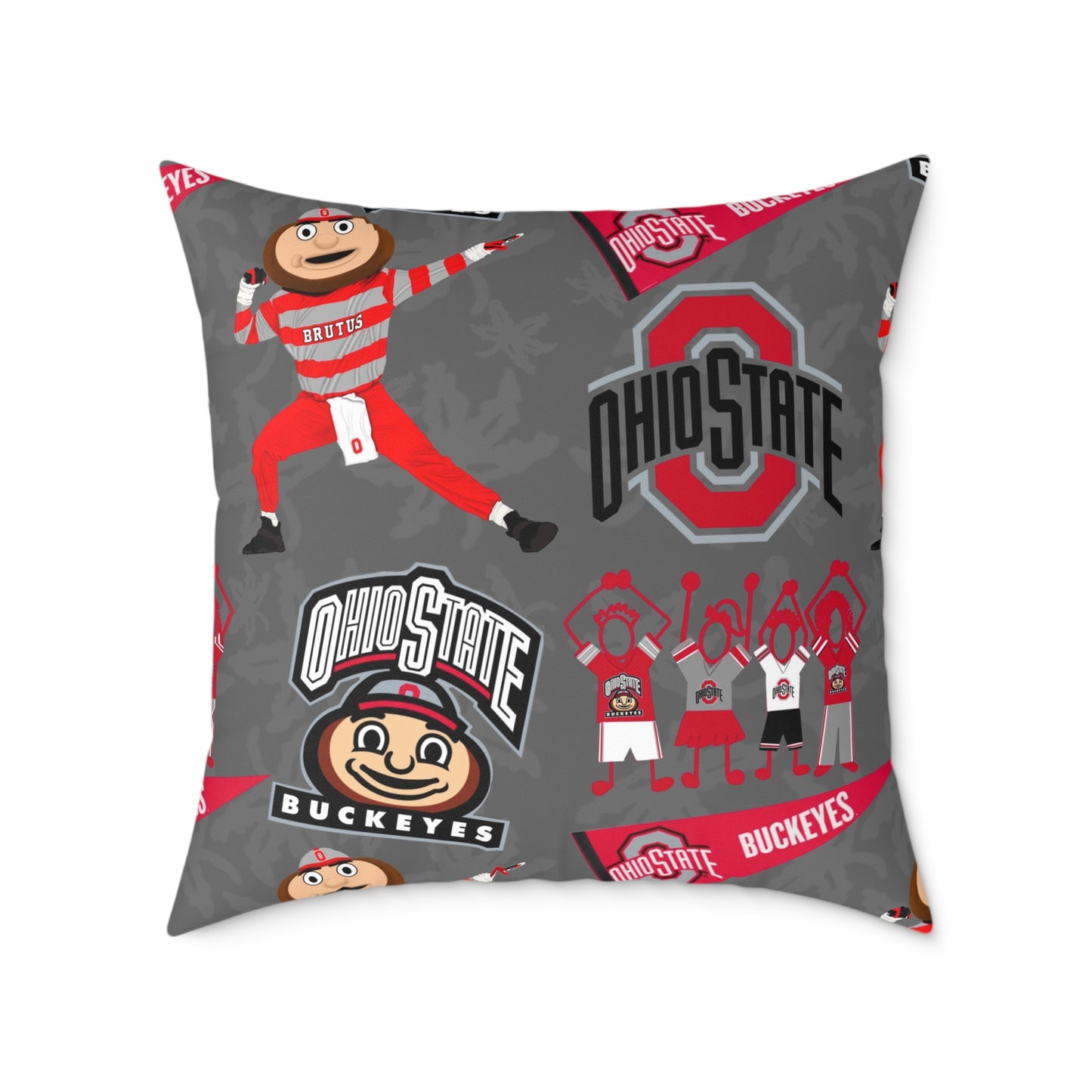 Ohio State Buckeyes Square Poly Canvas Pillow, Sports Fan Decor, College Football Pillow, Team Spirit Cushion, Gift for Student or Alumni