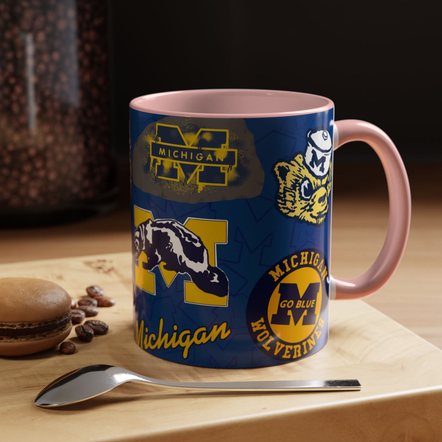 Michigan Wolverines Accent Coffee Mug - Perfect for Game Day, Fan Gift, Coffee Lovers, Sports Decor, College Spirit