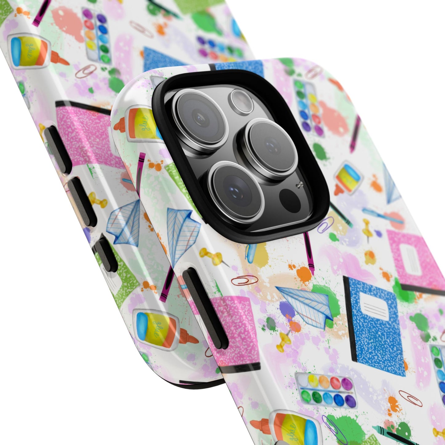 Colorful Art-Themed Phone Case, Cute Creative Gift for Artists, Unique Mobile Cover, Fun School Supplies Case, Bright Art Supplies Design