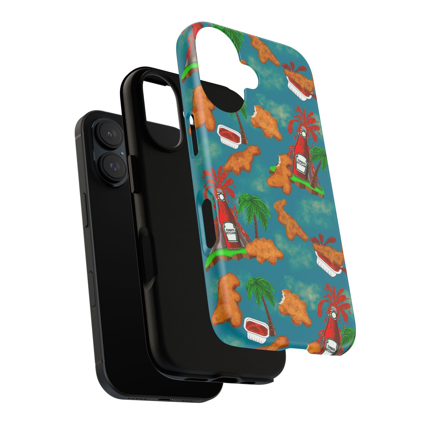 Dino Nuggets Phone Case - Tropical Vibes & Humor, Perfect Gift for Friends, Summer BBQ, Beach Lovers, Unique Accessory, Tough Cases