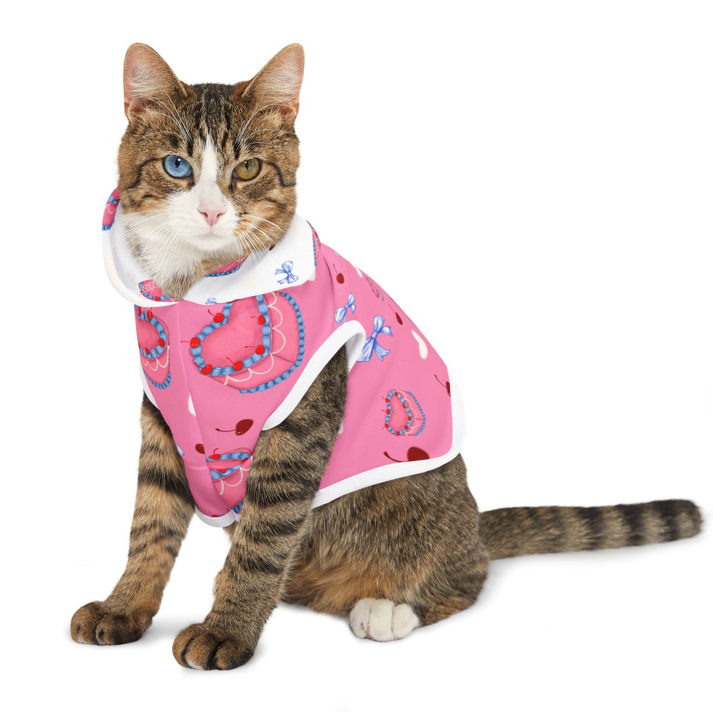 Cute Heart Print Pet Hoodie, Adorable Dog Sweater, Valentine’s Day Gift, Cozy Pet Clothes, Fashion for Pets