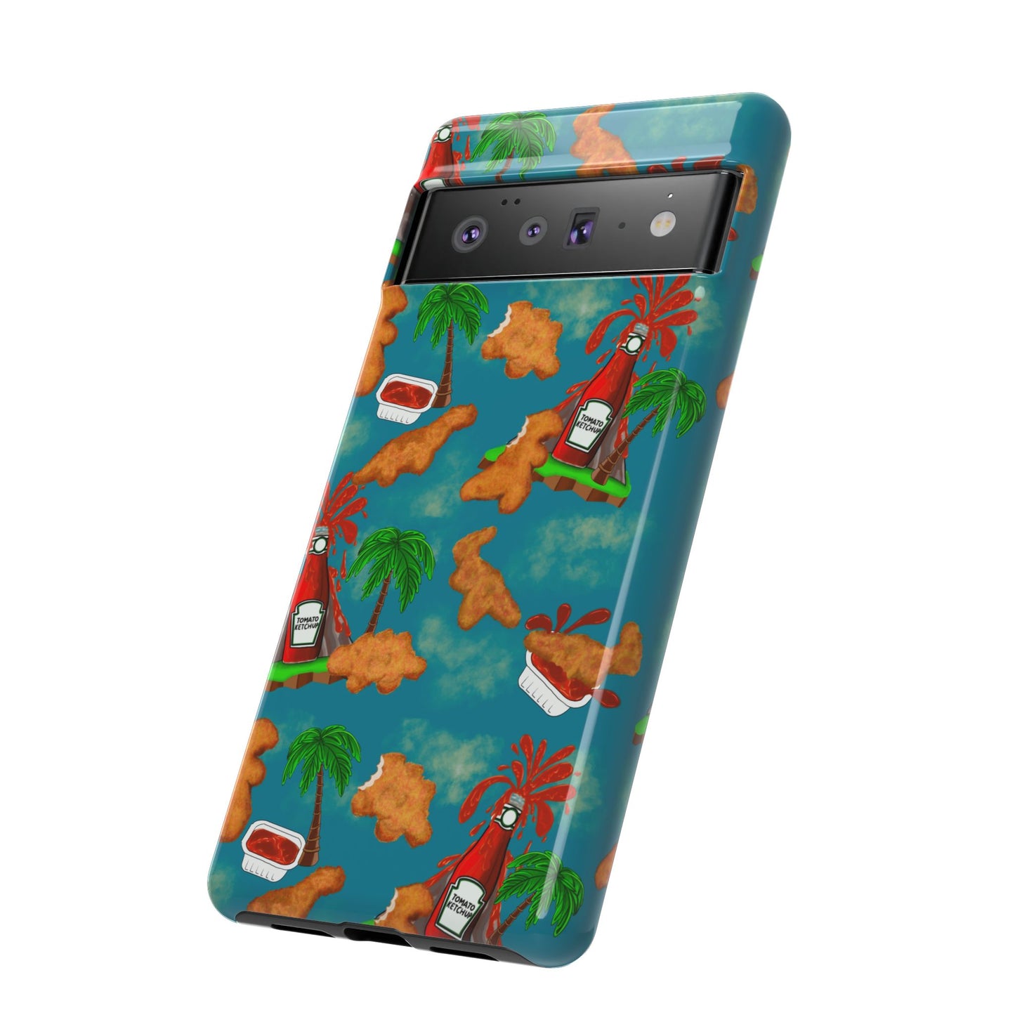 Dino Nuggets Phone Case - Tropical Vibes & Humor, Perfect Gift for Friends, Summer BBQ, Beach Lovers, Unique Accessory, Tough Cases