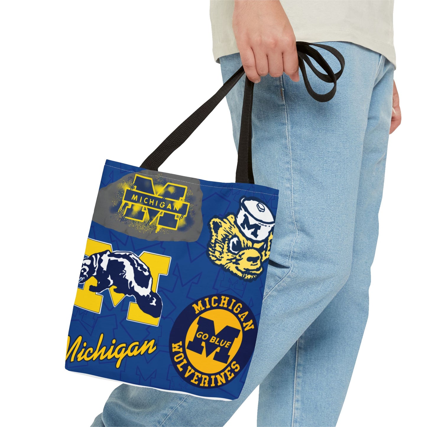 Michigan Spirit Tote Bag, College Student Gift, Game Day Accessory, Team Pride, Sports Tote, University of Michigan