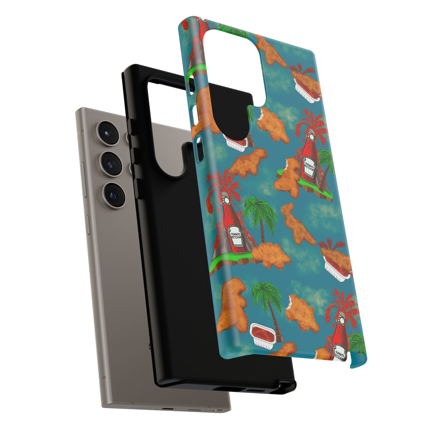 Dino Nuggets Phone Case - Tropical Vibes & Humor, Perfect Gift for Friends, Summer BBQ, Beach Lovers, Unique Accessory, Tough Cases