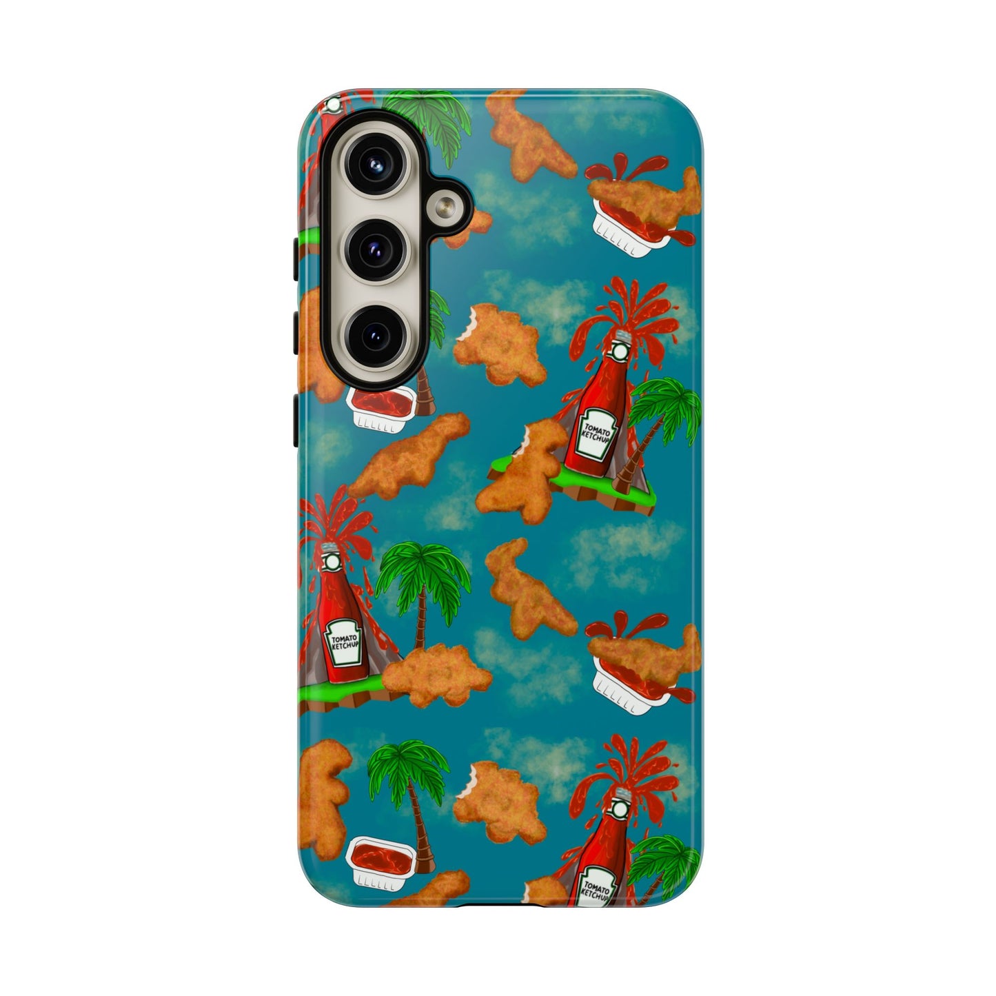 Dino Nuggets Phone Case - Tropical Vibes & Humor, Perfect Gift for Friends, Summer BBQ, Beach Lovers, Unique Accessory, Tough Cases