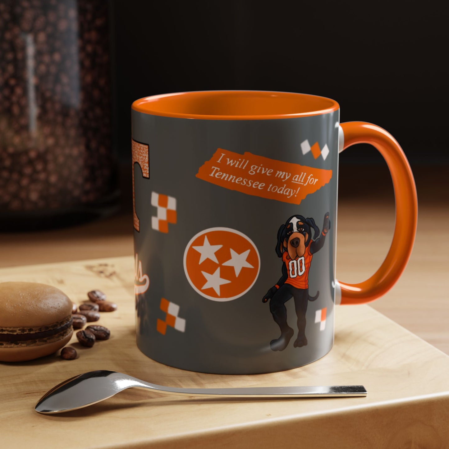 Tennessee Spirit Coffee Mug, Perfect for Gameday, College Student Gift, Unique Drinkware, Sports Fan Mug, Show Your Team Pride