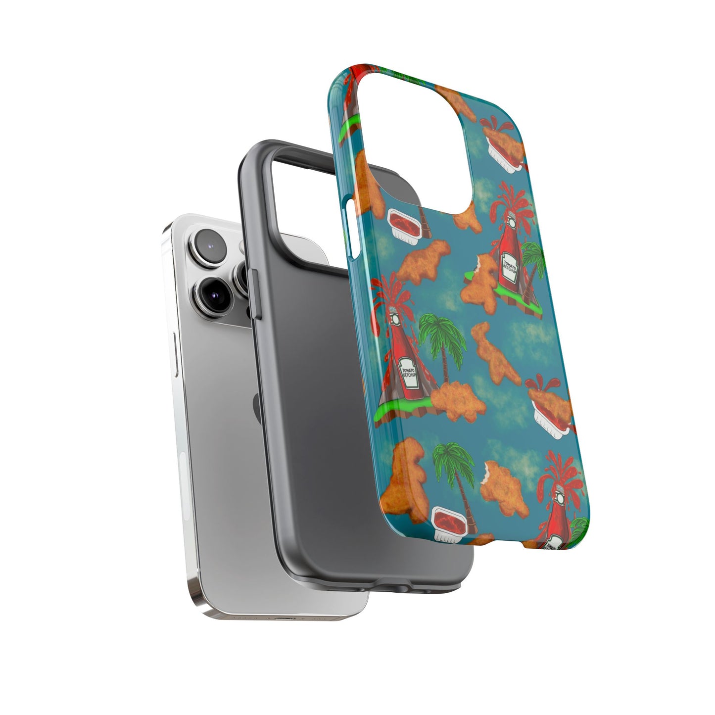 Dino Nuggets Phone Case - Tropical Vibes & Humor, Perfect Gift for Friends, Summer BBQ, Beach Lovers, Unique Accessory, Tough Cases