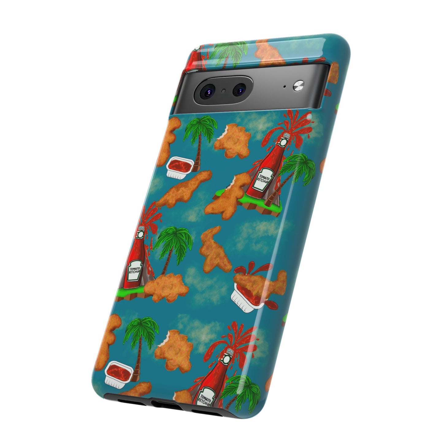 Dino Nuggets Phone Case - Tropical Vibes & Humor, Perfect Gift for Friends, Summer BBQ, Beach Lovers, Unique Accessory, Tough Cases
