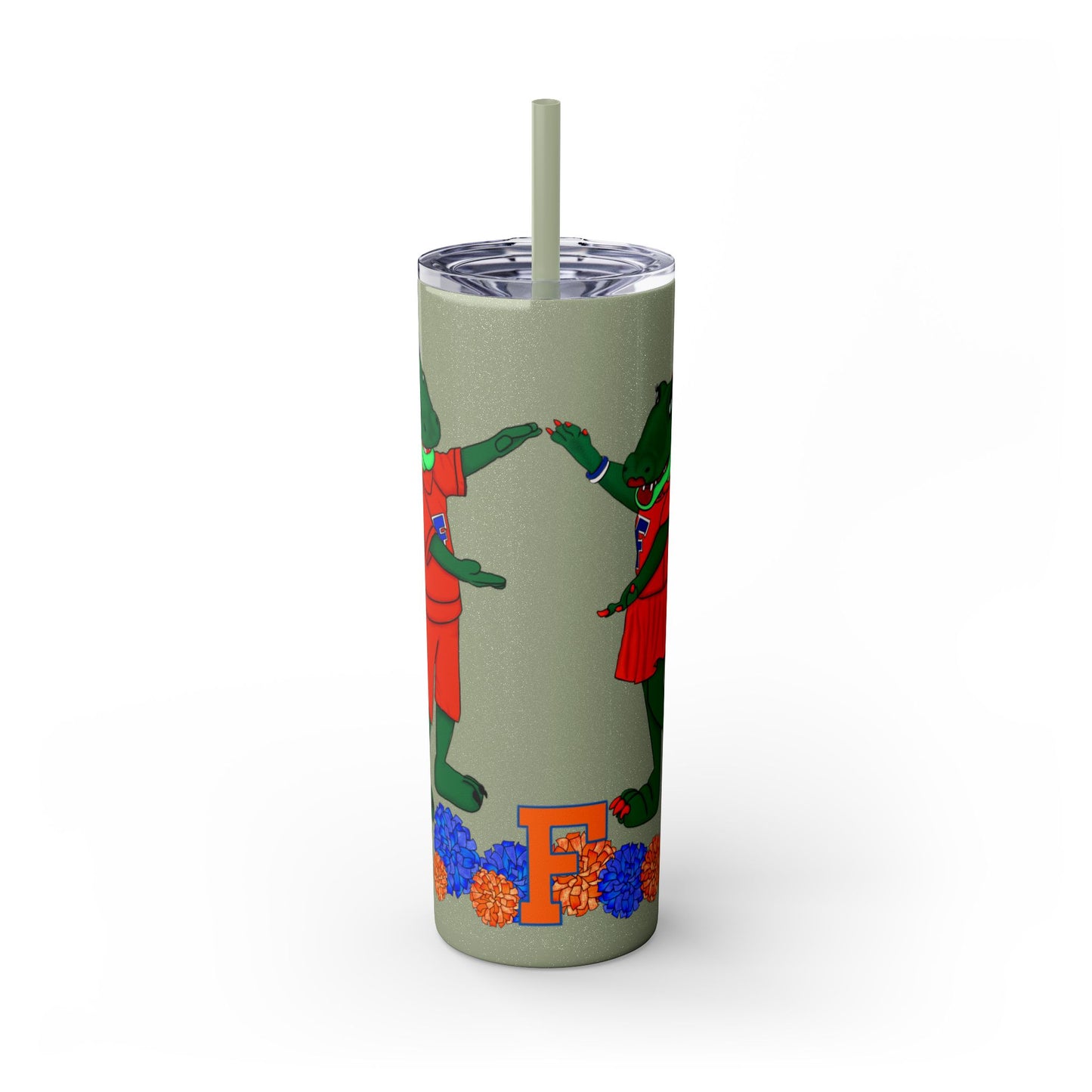 Florida Gators Skinny Tumbler with Straw | Perfect for Gifts, Sports Events, Tailgating, Summer Drinks, Eco-Friendly Hydration