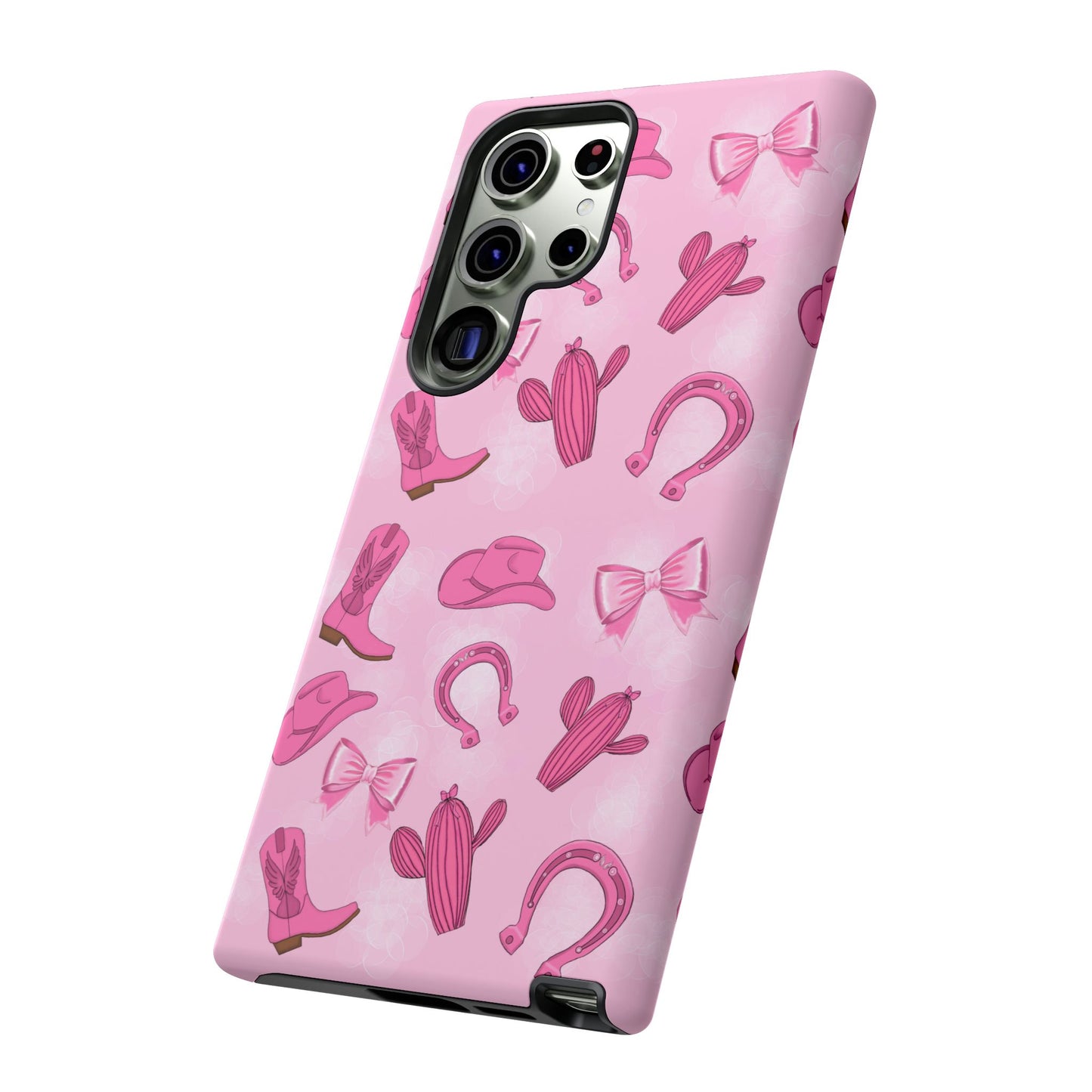 Cowgirl Chic Phone Case, Western Style Tough Case, Cute Pink Cowboy Theme, Gift for Rodeo Lovers, Country Western Decor